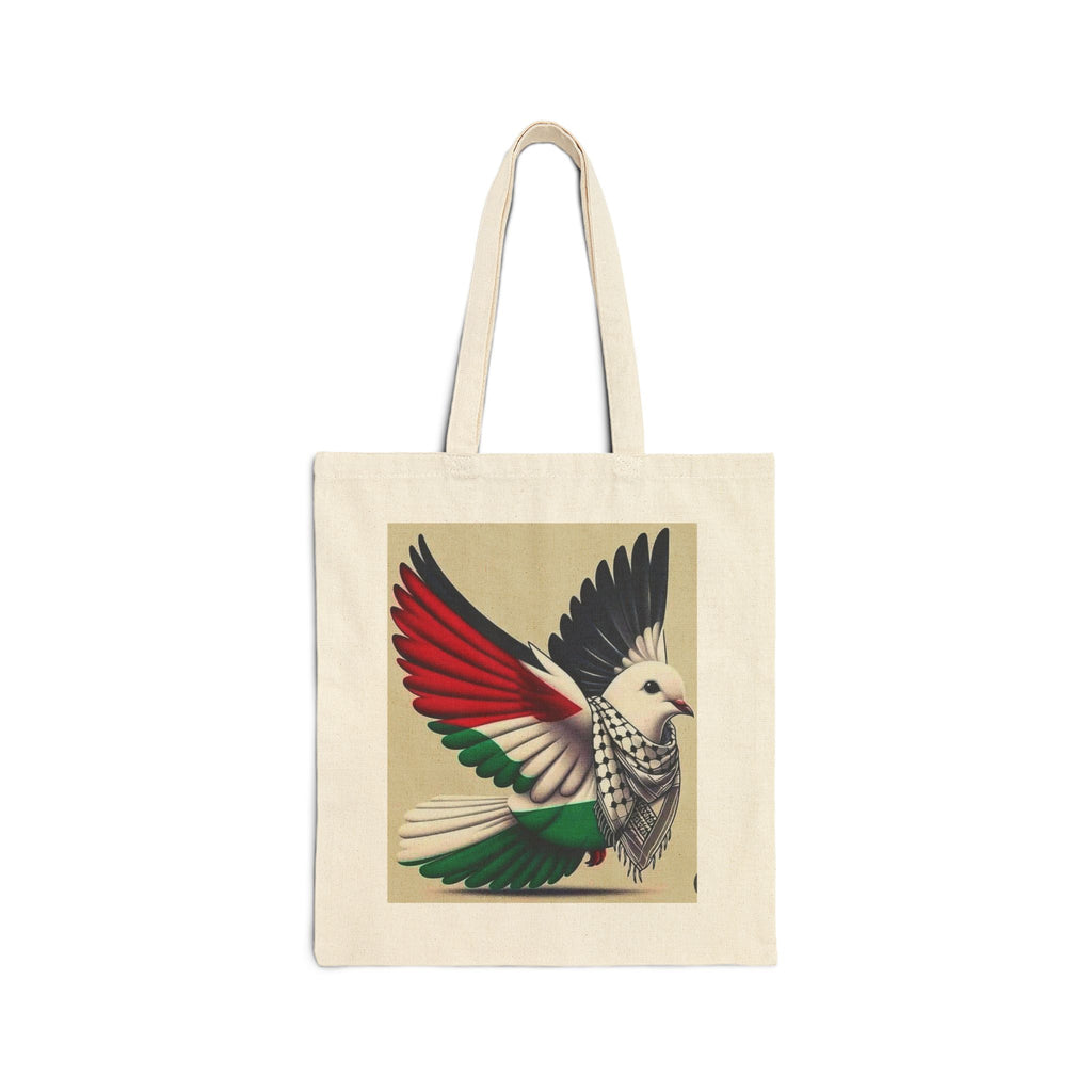 Dove of Unity Canvas Tote — Peaceful Bird Tote with Red, White & Green Wings