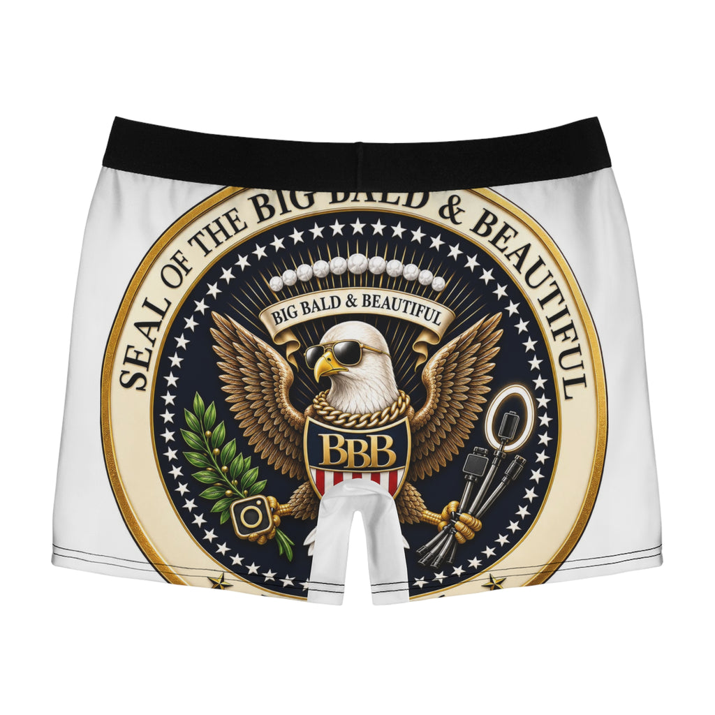 Boxer Briefs — 'Seal of the Big Bald & Beautiful' All-Over Print