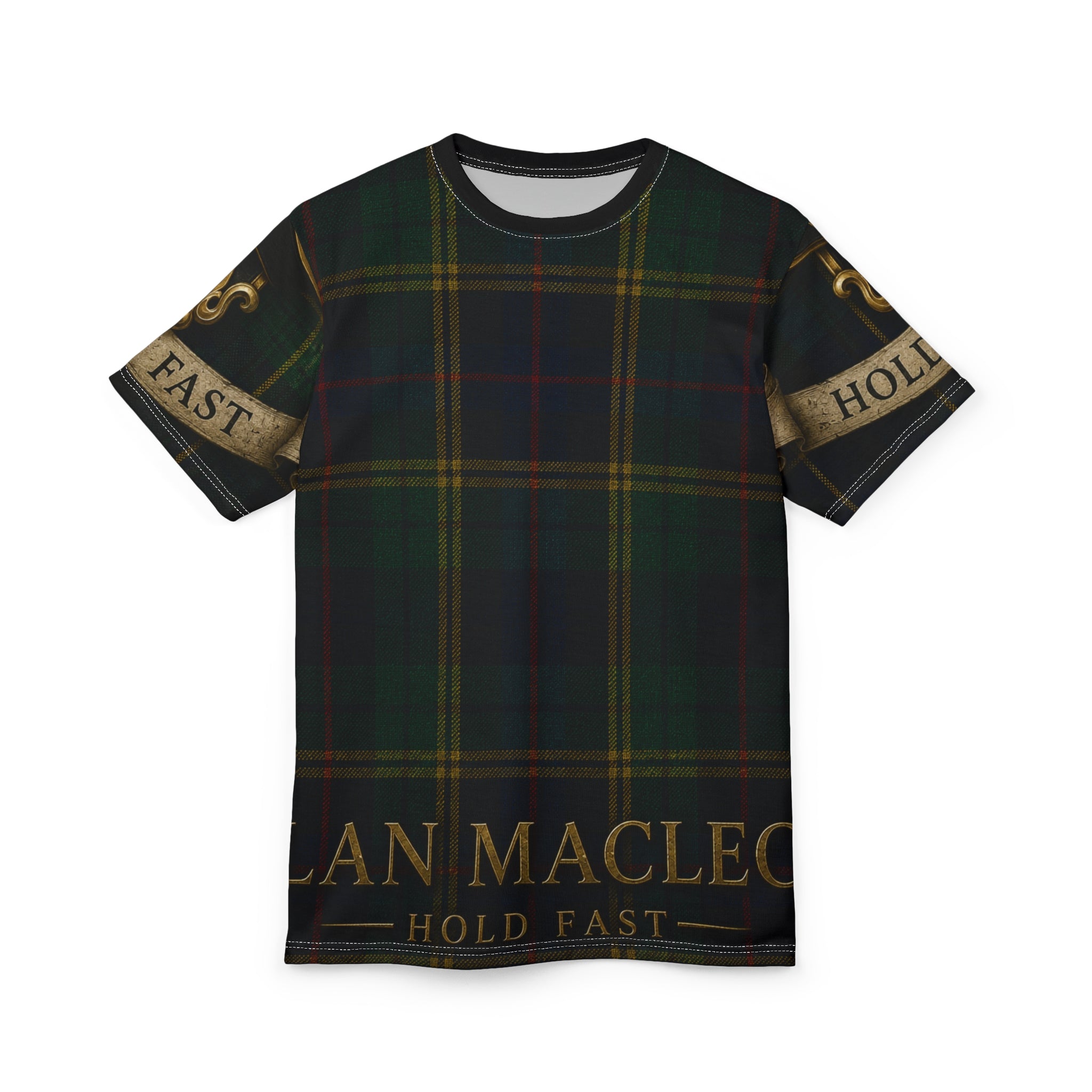 Tartan Clan MacLeod Tee — 'Hold Fast' Scottish Plaid
