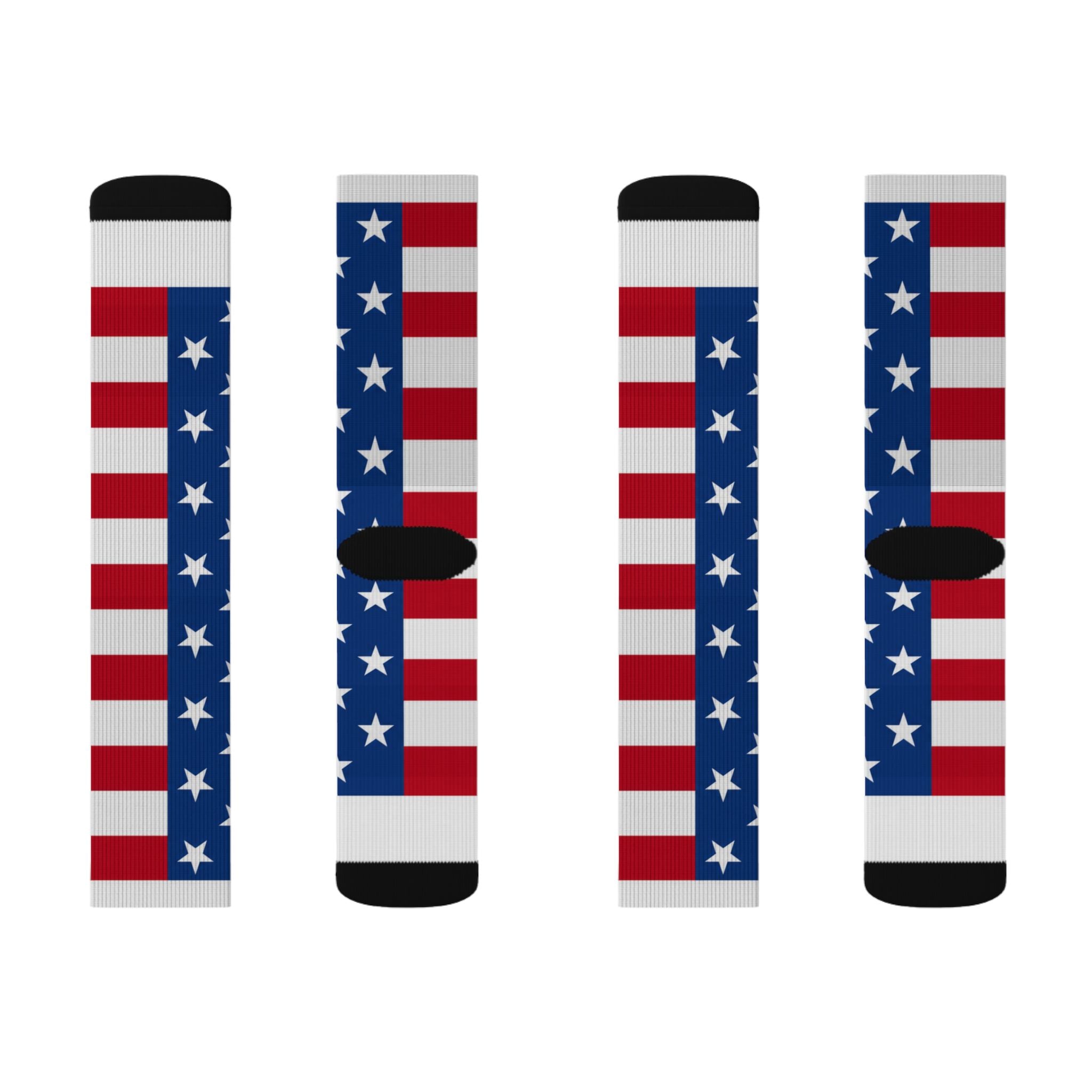 American Flag Sublimation Socks — Patriotic Stars & Stripes Crew Socks for 4th of July