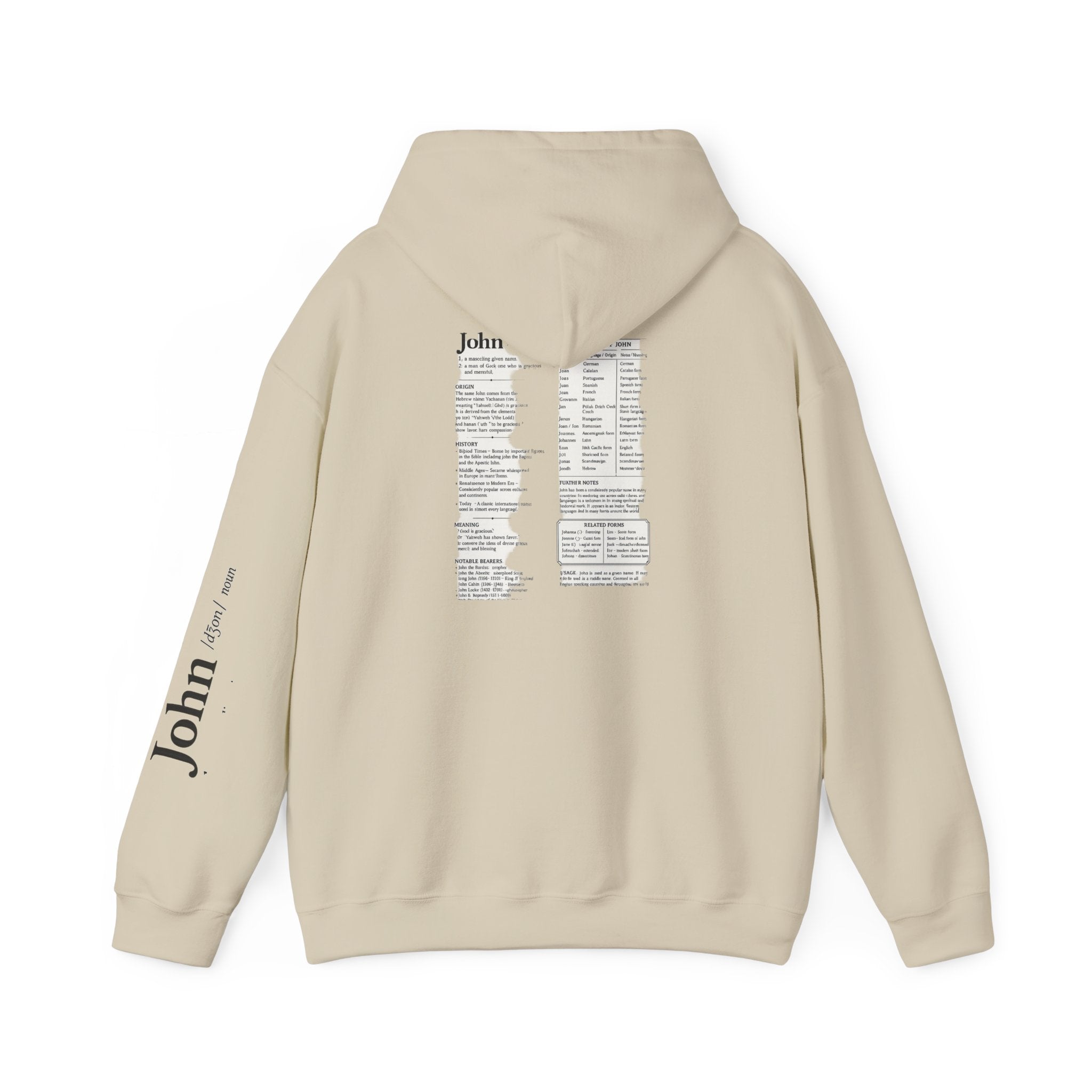 John Dictionary Definition Hoodie | Vintage Name Meaning Pullover | Biblical Name | Gift for John | Minimalist Typography Hoodie