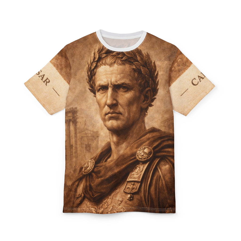 Julius Caesar Portrait Tee — Vintage Roman Emperor All-Over Print Shirt