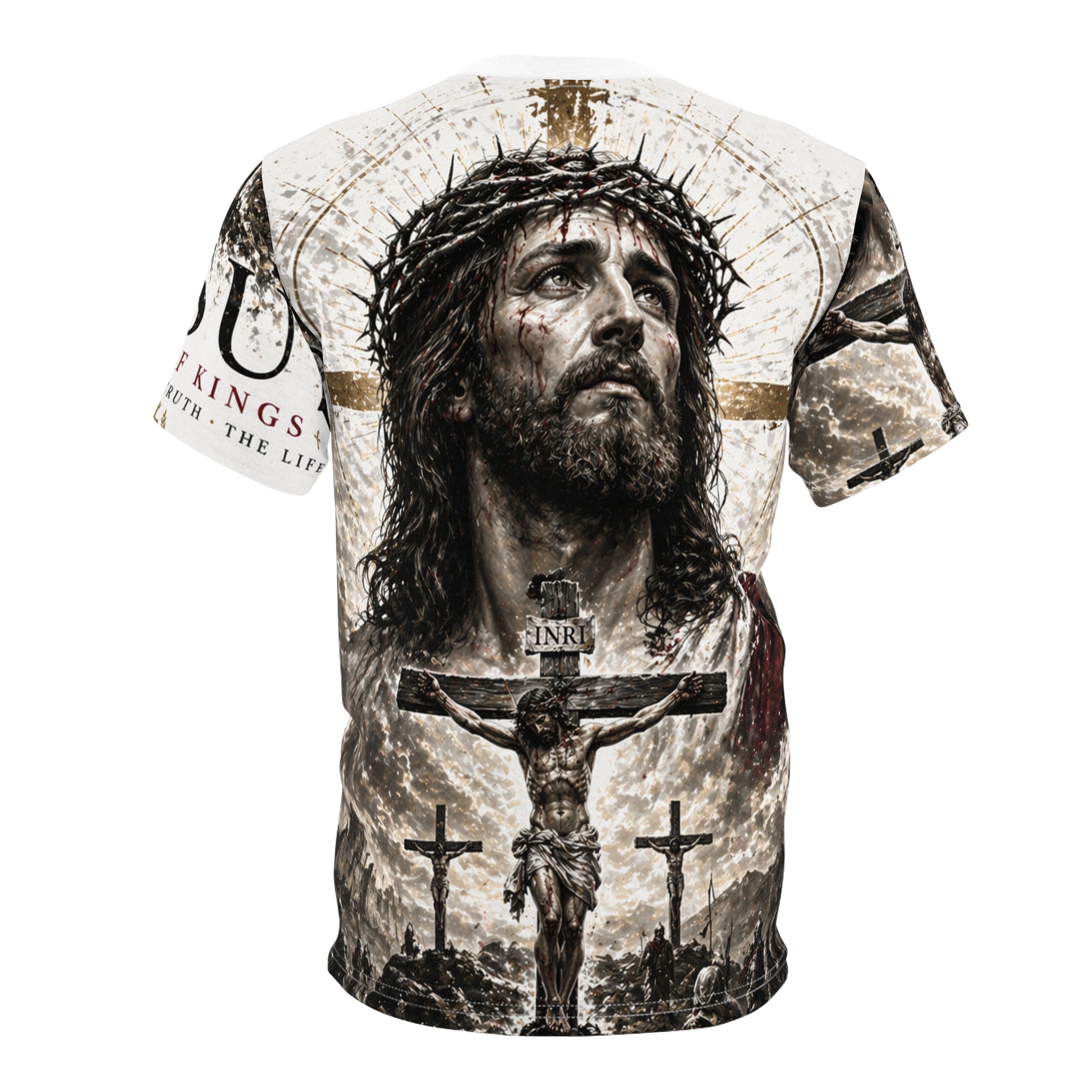 Jesus Crucifixion – King of Kings All-Over Print Tee