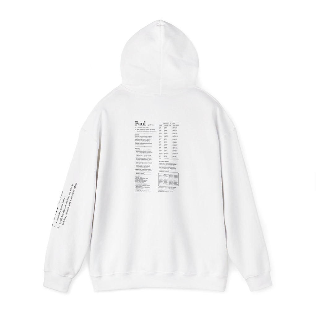 Paul Personalized Name Hoodie | Minimalist Dictionary Style | Biblical Name Meaning | Latin Name Origin | Christian Gift | Custom Name Apparel