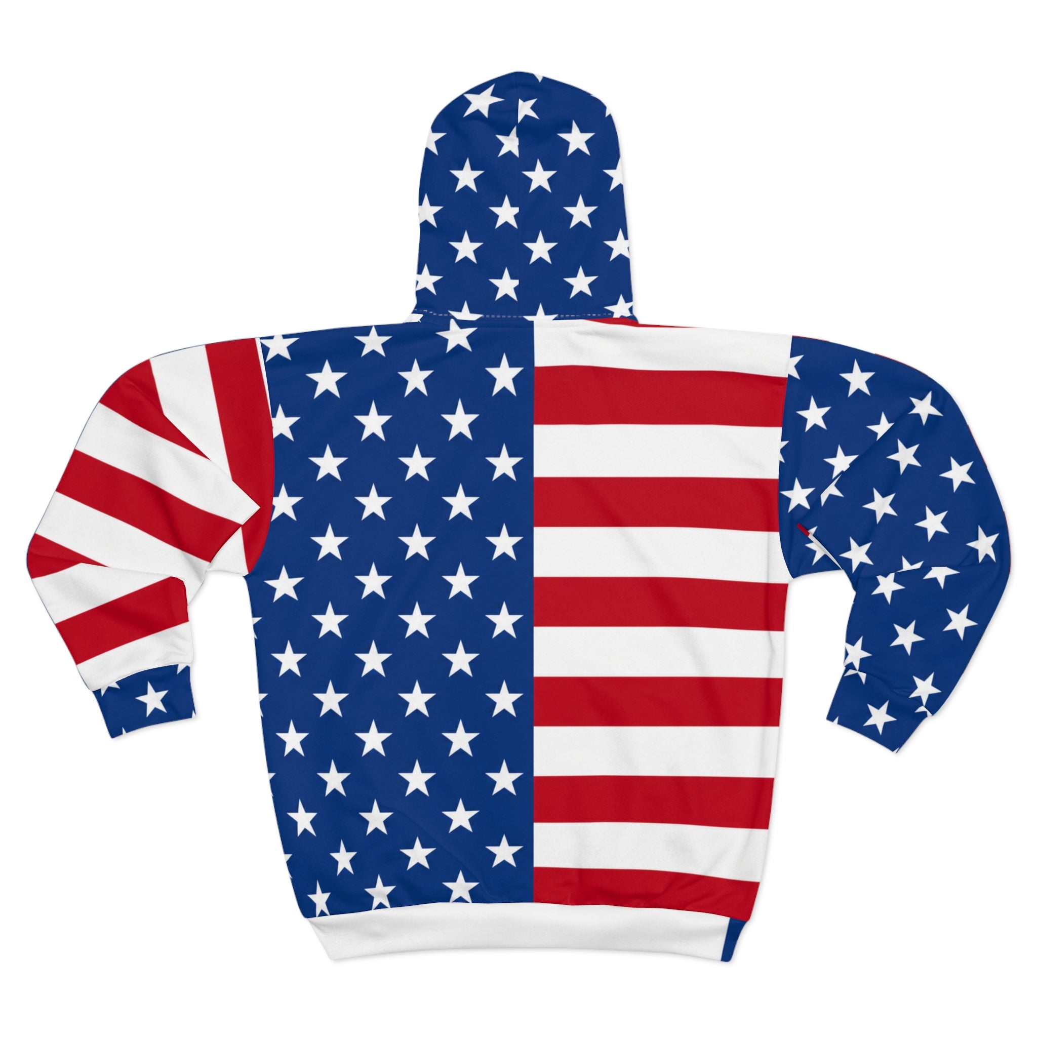 American Flag Zip Hoodie – All-Over Print Patriotic Jacket