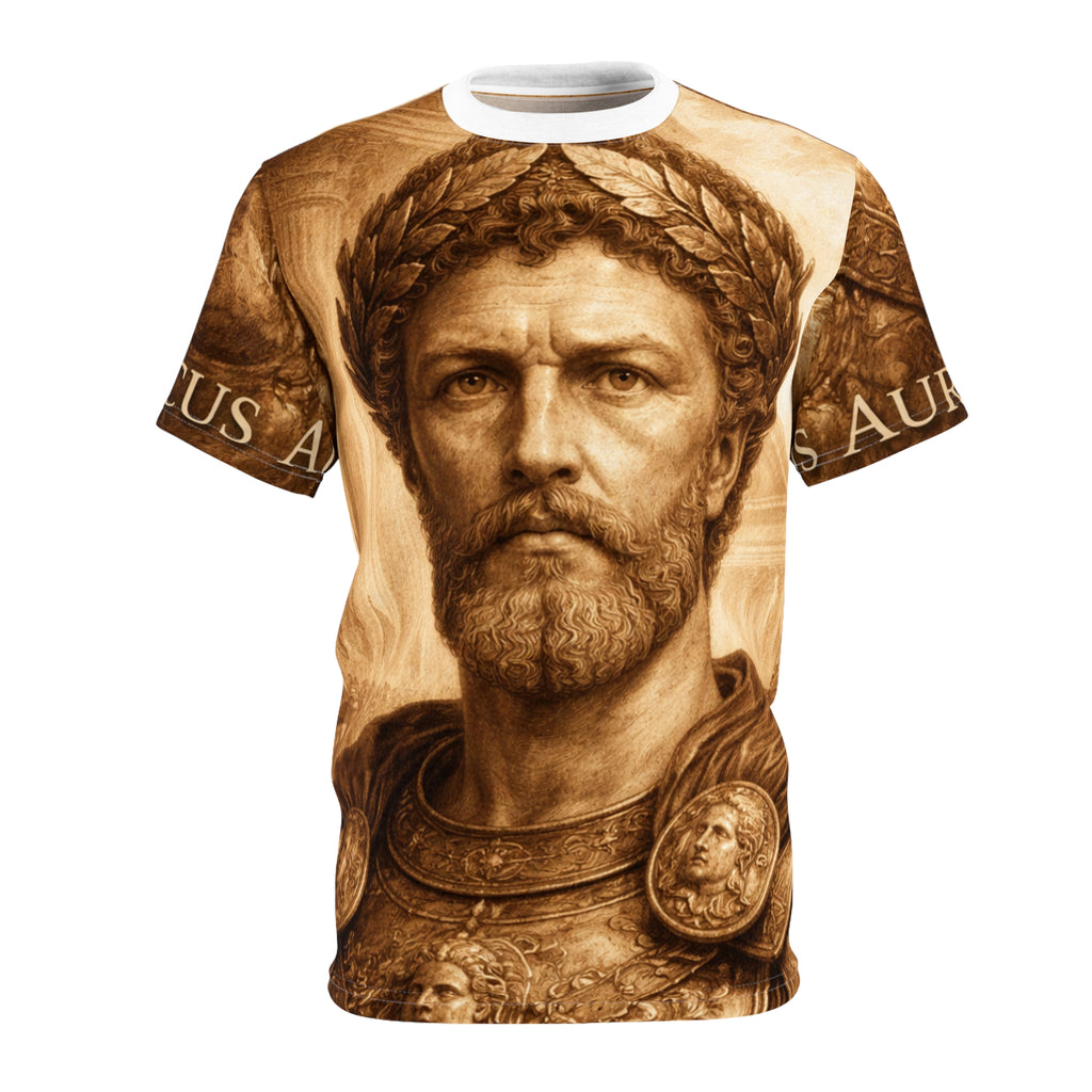 Roman Emperor Marcus Aurelius -Stoic Emperor — Sepia Historical Portrait T-Shirt
