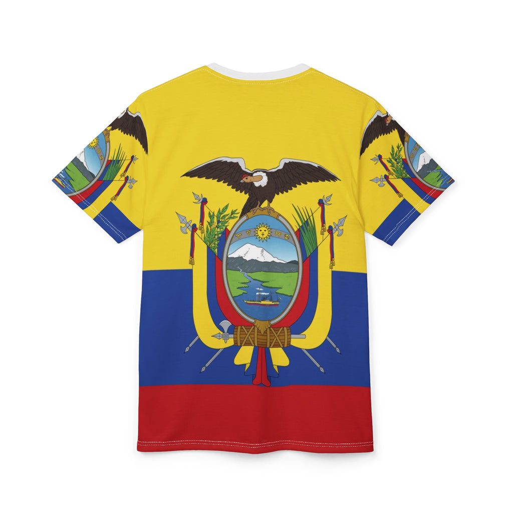 Ecuador Flag All-Over Print Tee – National Coat of Arms Design