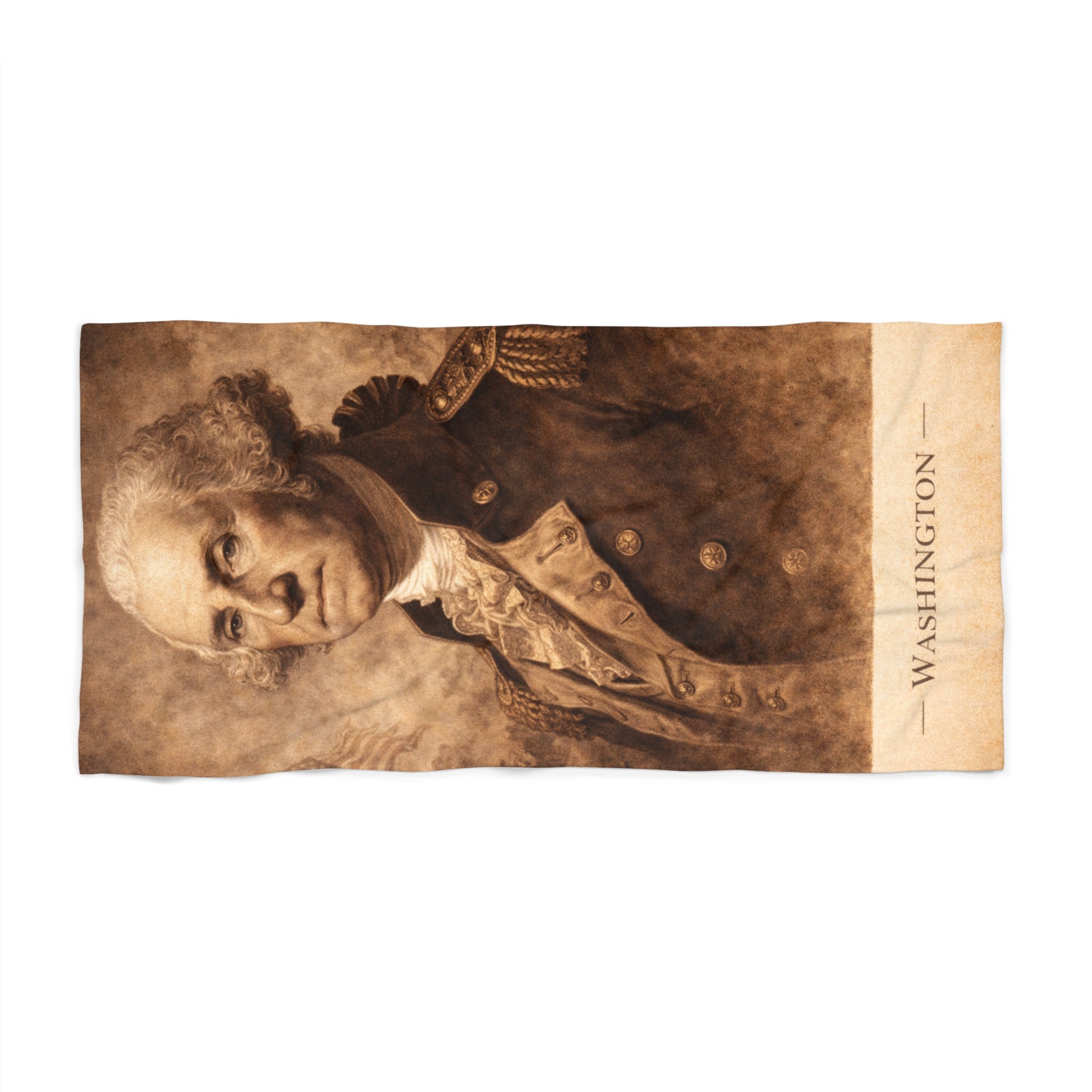 George Washington Portrait Beach Towel — Vintage American President Design