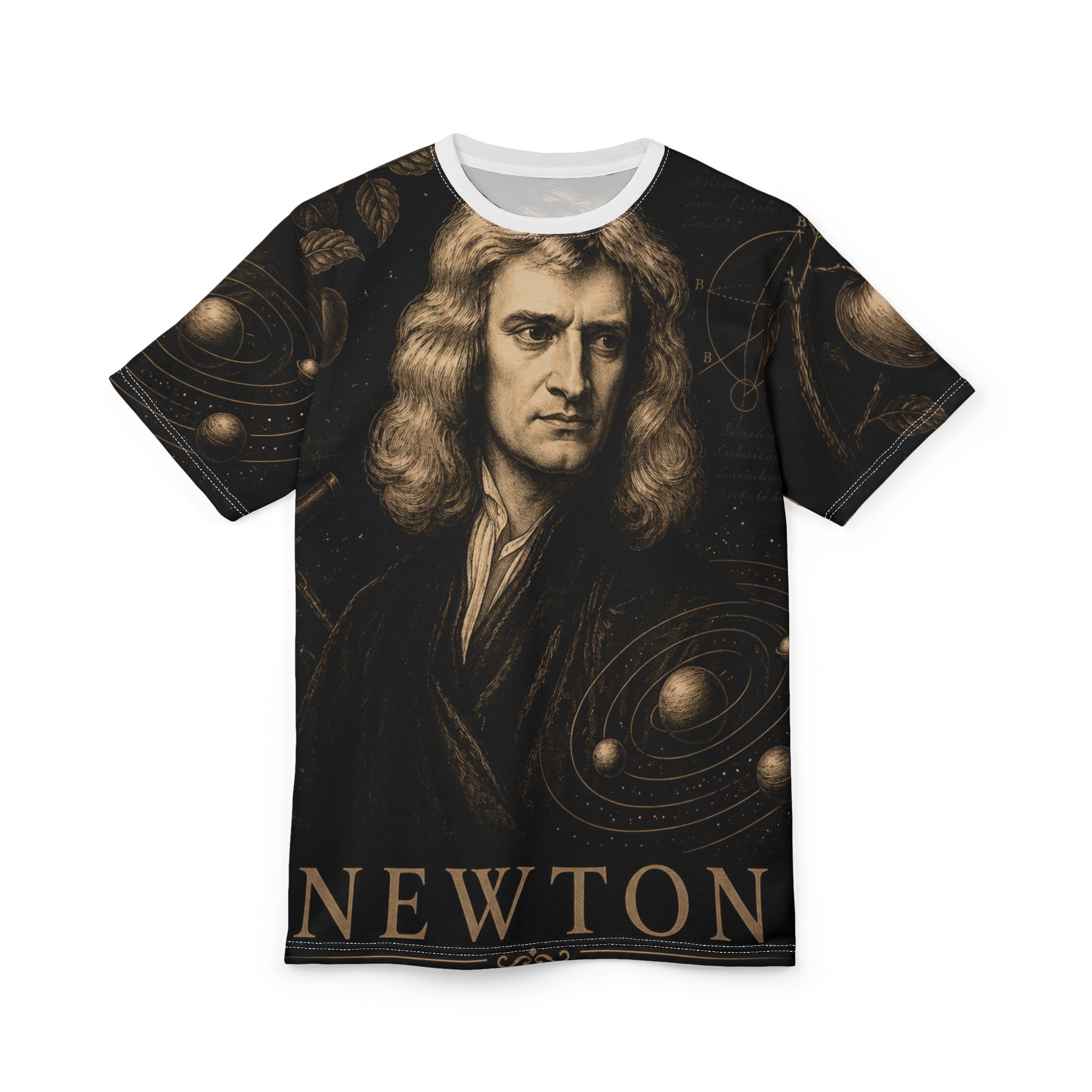 Newton Portrait Tee — Vintage Scientist Graphic T-Shirt