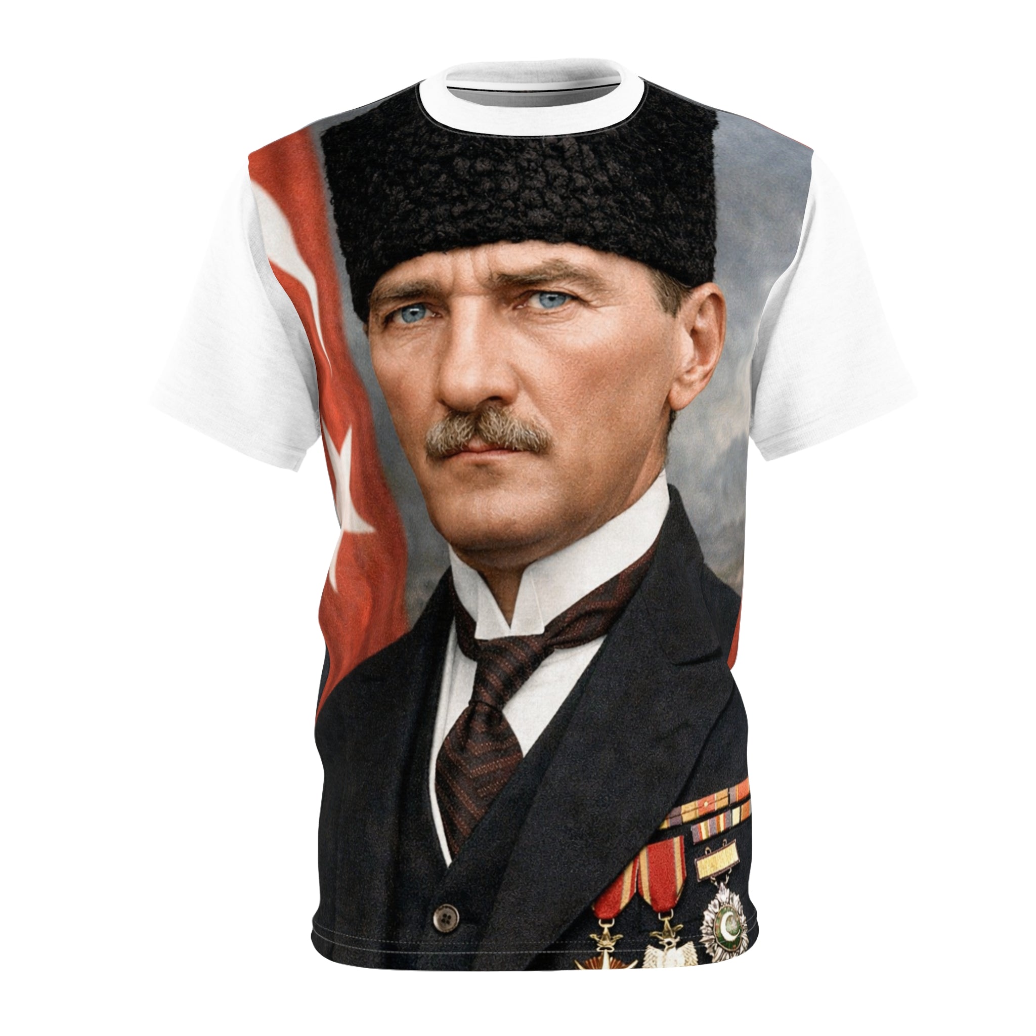 Atatürk Portrait Tee – Turkish Flag Fullprint Cut & Sew Shirt