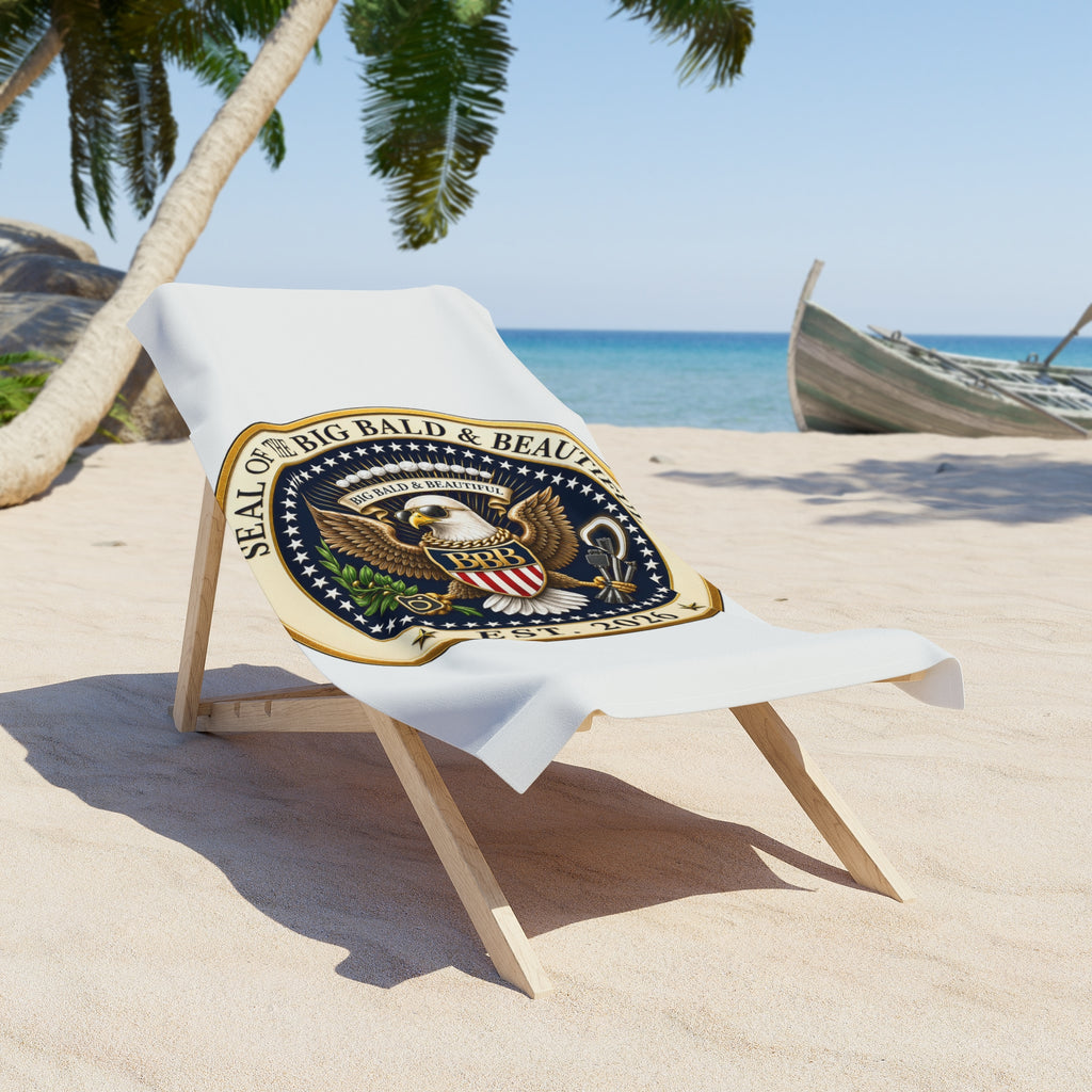Big Bald & Beautiful™ Presidential Seal Beach Towel – Confidence Looks Good Anywhere