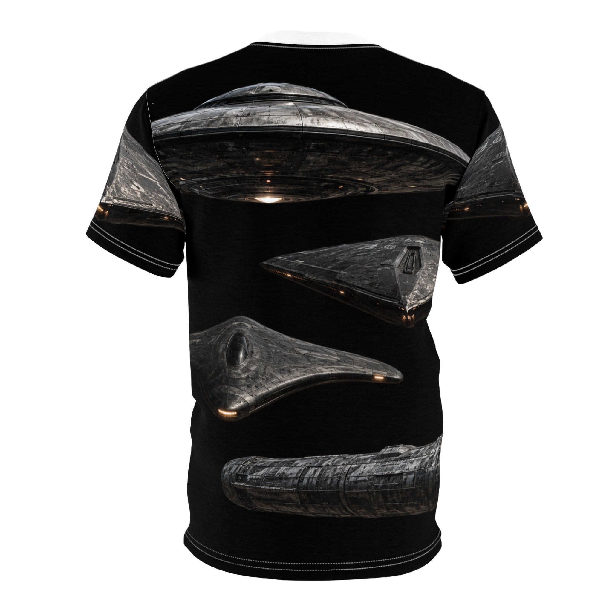 UFO Spaceship Forbidden History – Alien UFO Front Print T‑Shirt