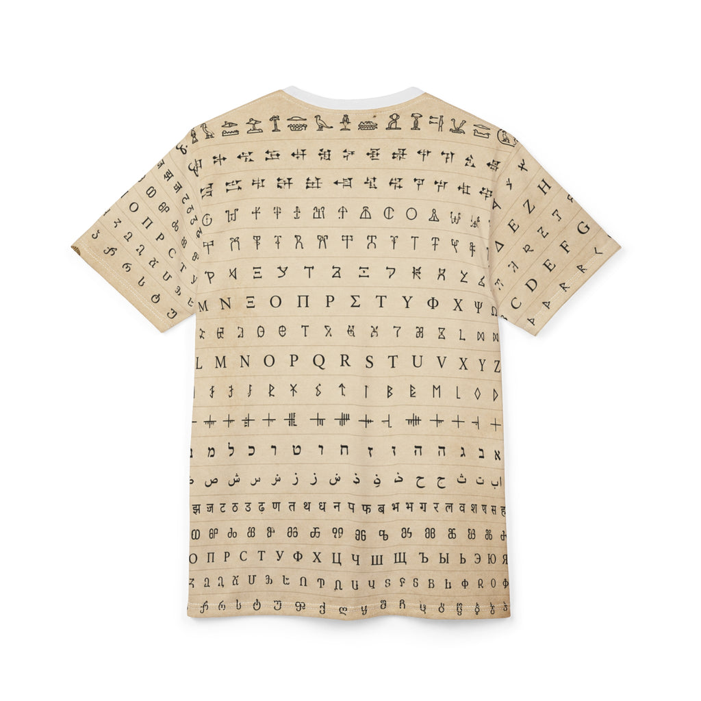 The Alphabets of Civilisation Codex white Wrap Print T-Shirt