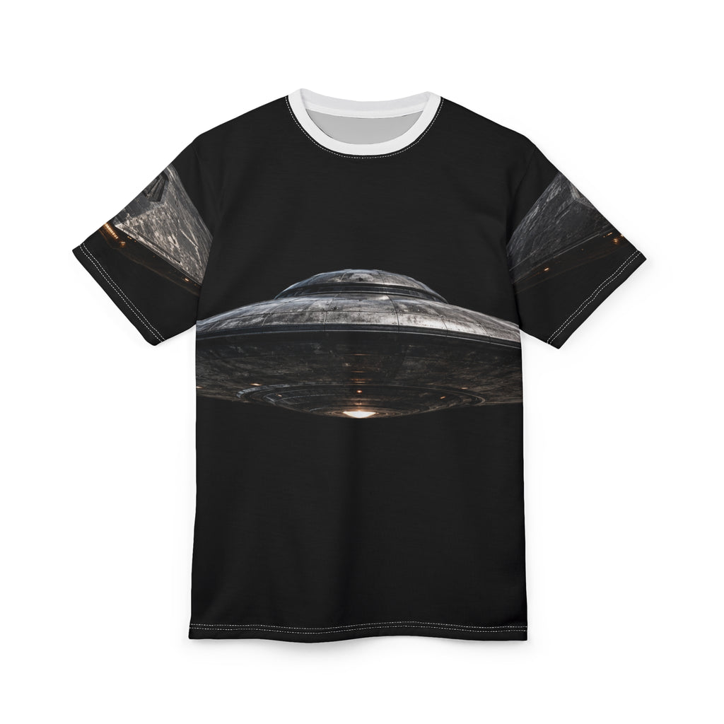 UFO Spaceship Forbidden History – Alien UFO Front Print T‑Shirt