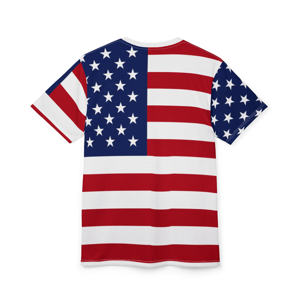American Flag All-Over Print Tee — Patriotic USA Stars & Stripes T-Shirt