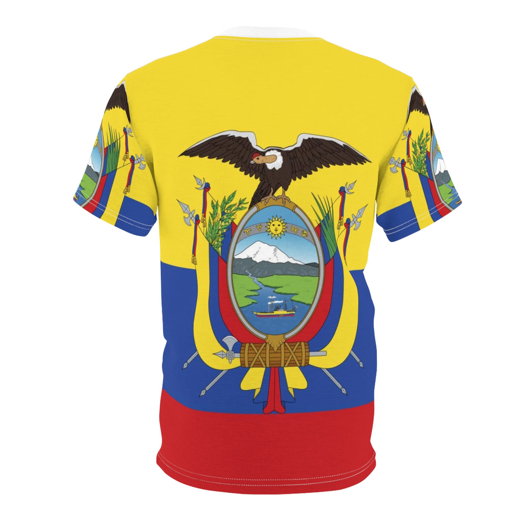 Ecuador Flag All-Over Print Tee – National Coat of Arms Design