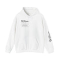 William Personalised Name Hoodie | Minimalist Dictionary Style | Name Meaning | Germanic Name Origin | Custom Gift | History Inspired Apparel