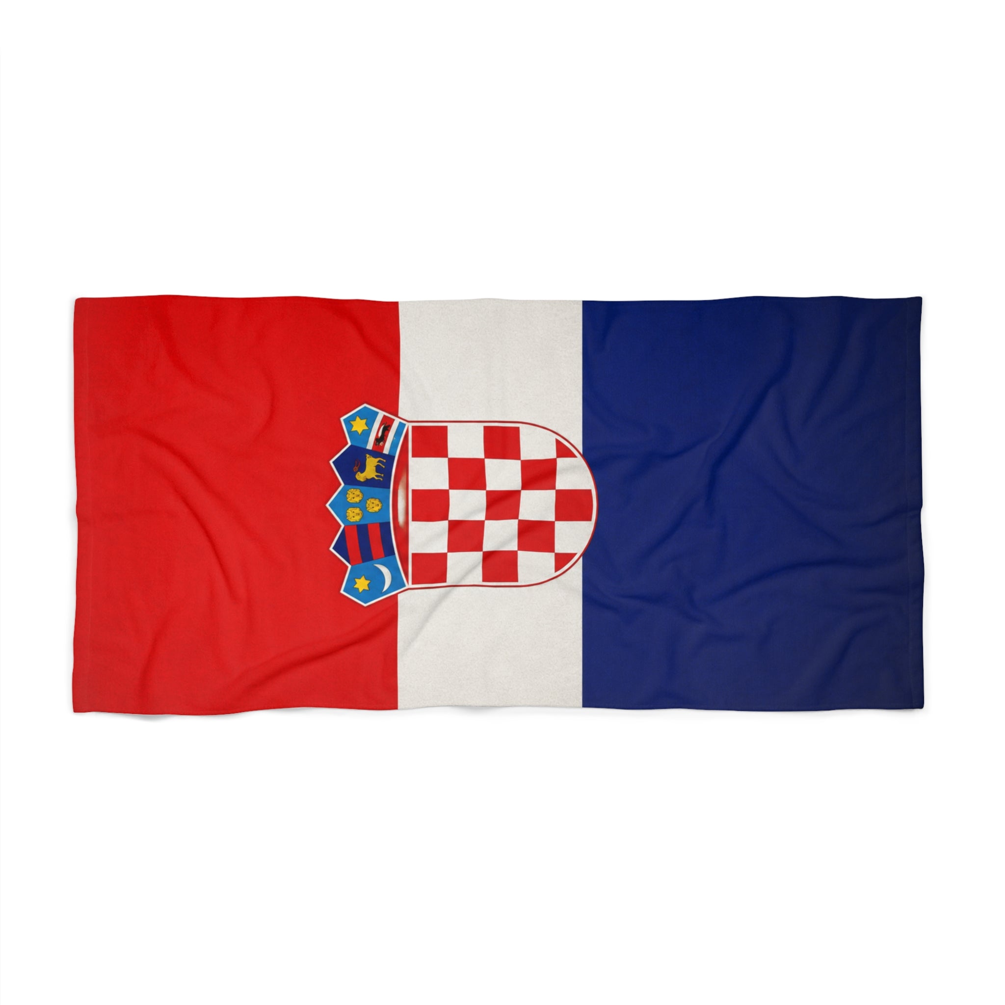 Croatia Flag Beach Towel – Red White Blue Croatian Crest Pool & Travel Towel