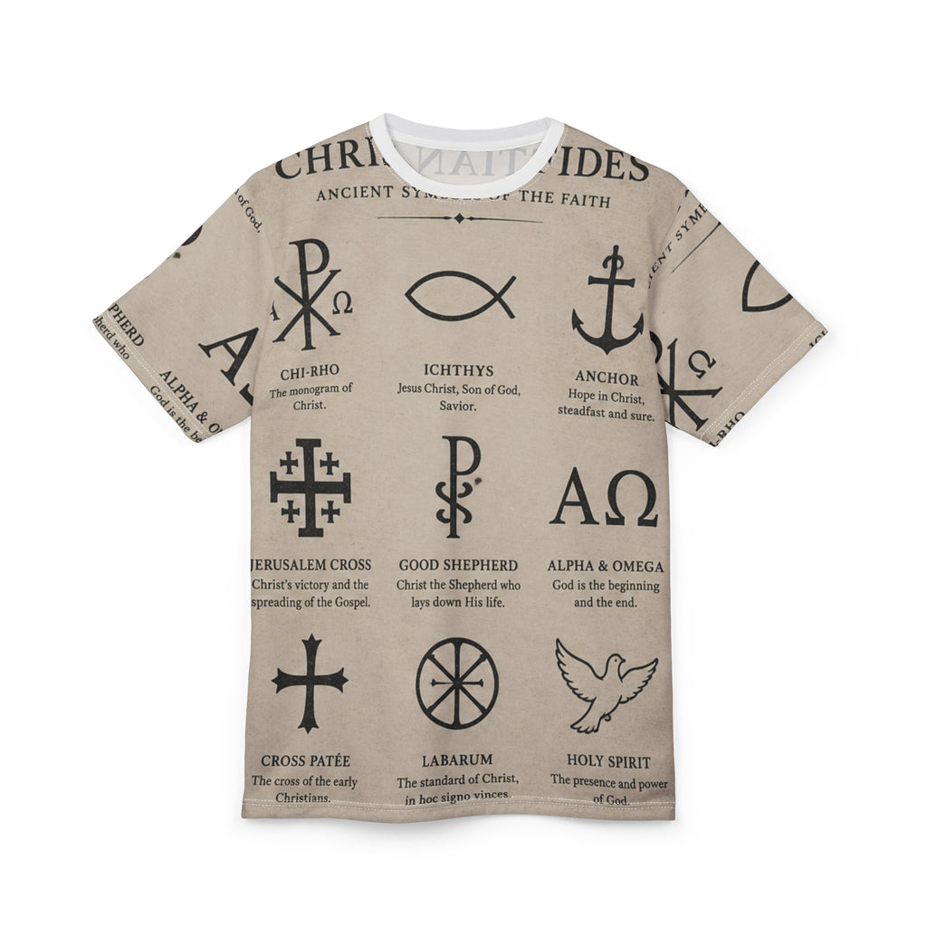 Christian Fides Codex Tee — Ancient Symbols of the Faith
