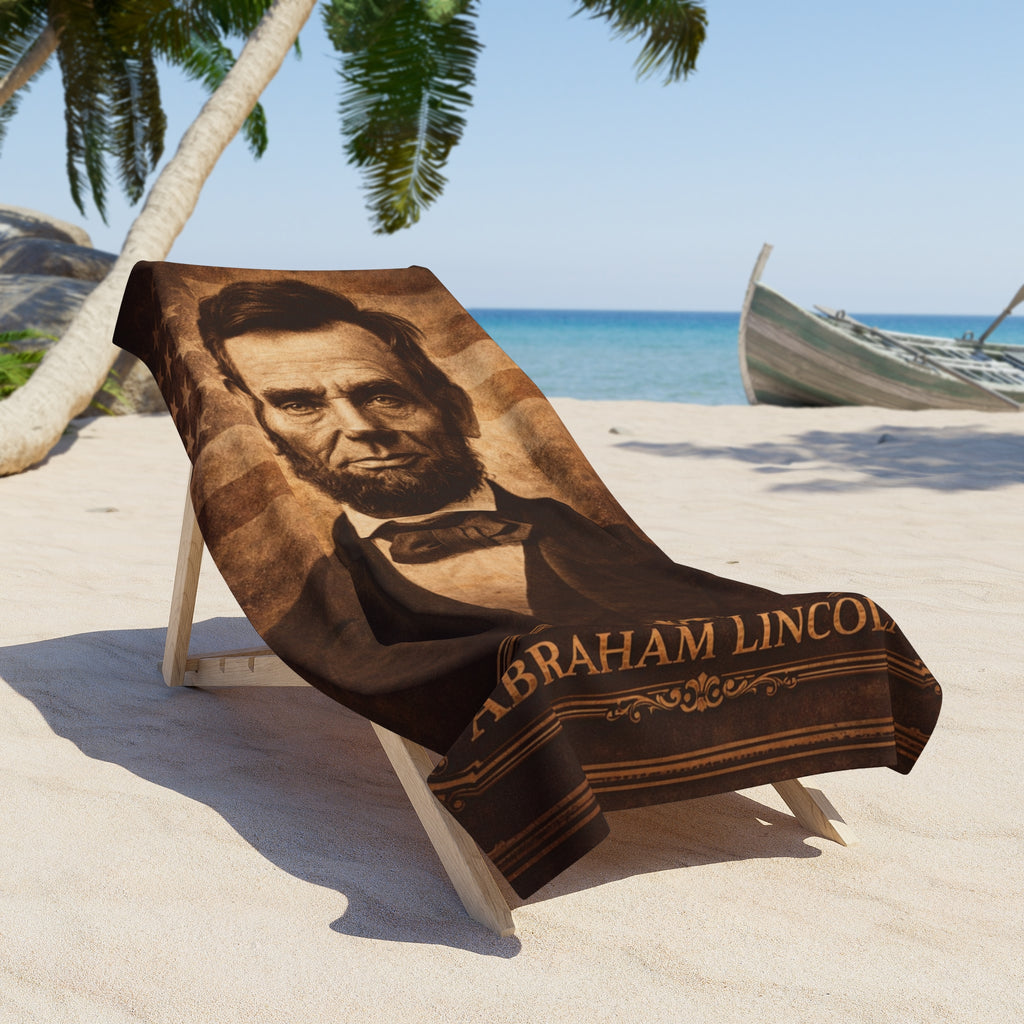 Abraham Lincoln Vintage Portrait Beach Towel