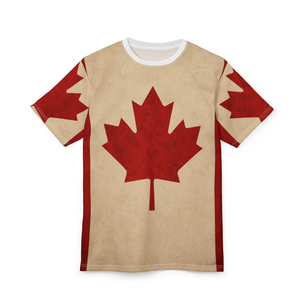 Canadian Maple Leaf Tee — Vintage Red Flag All-Over Print Shirt