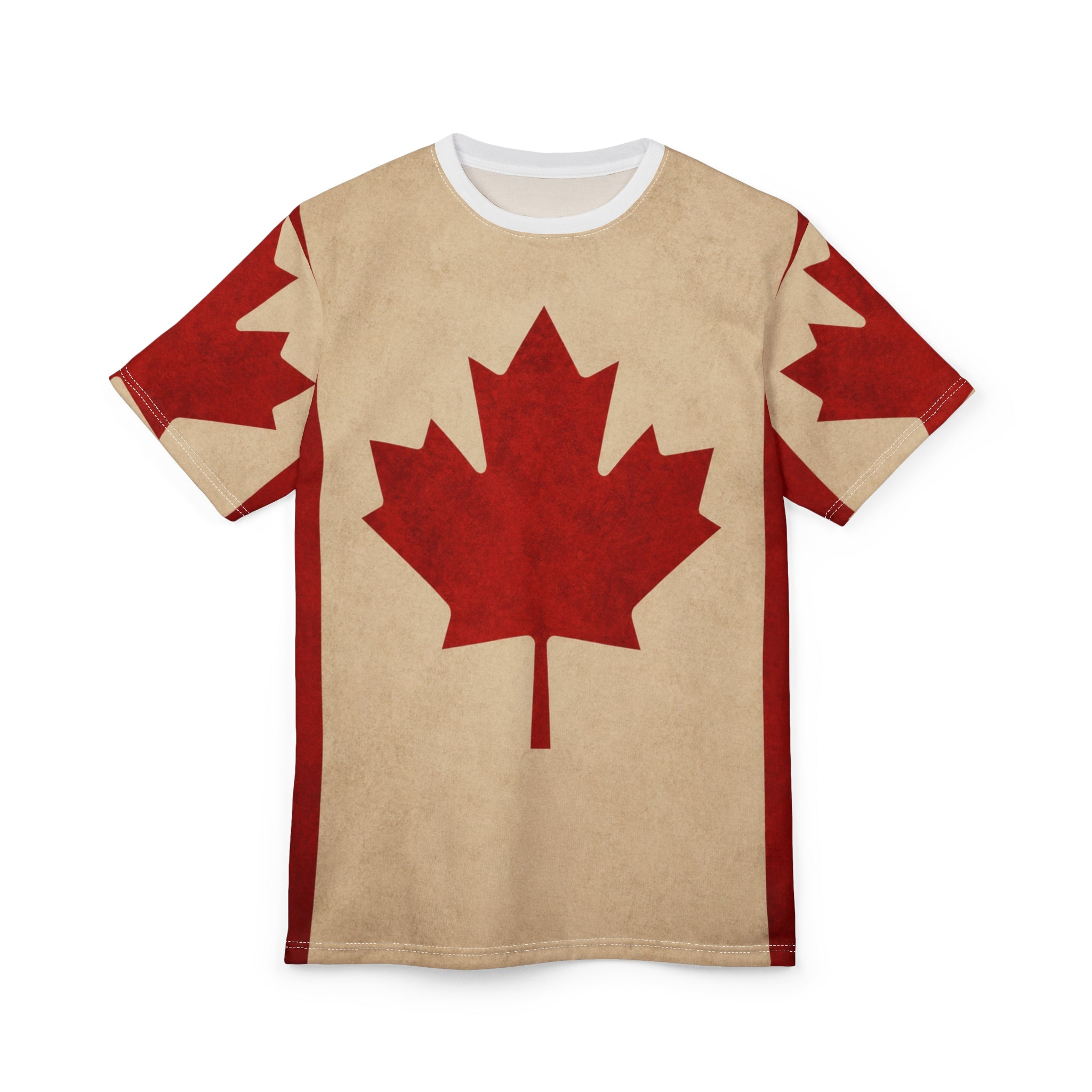 Canadian Maple Leaf Tee — Vintage Red Flag All-Over Print Shirt