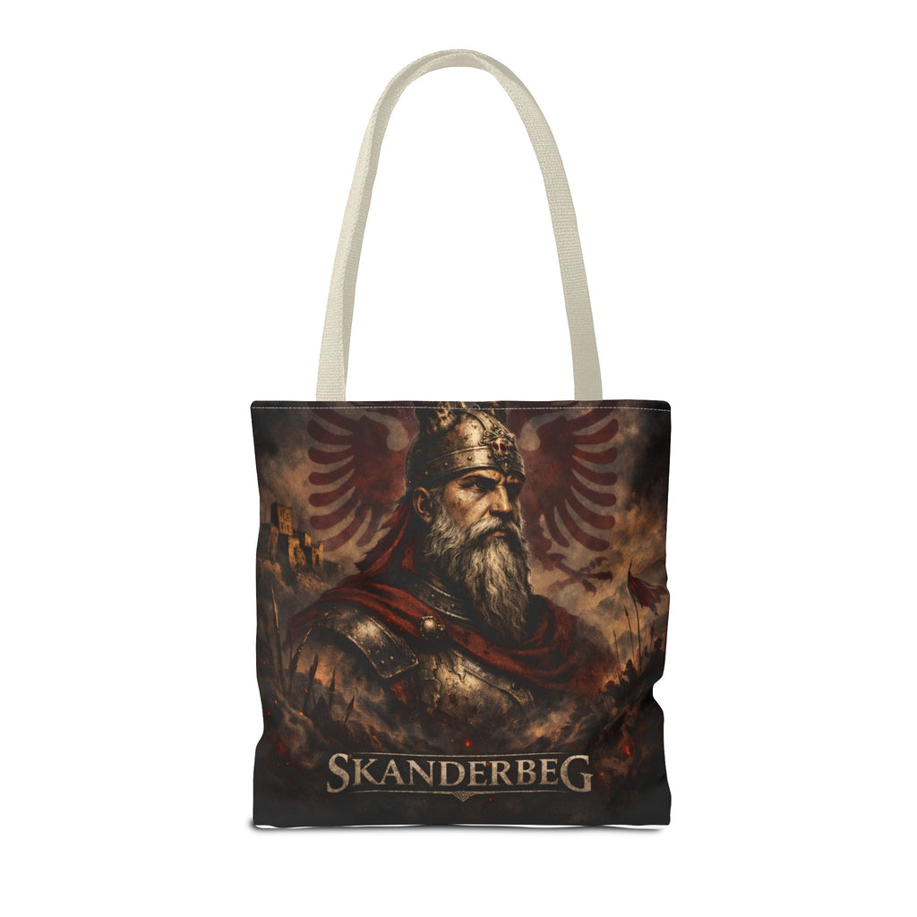 Skanderbeg Historical Portrait Tote Bag – Albanian Hero Armor Design