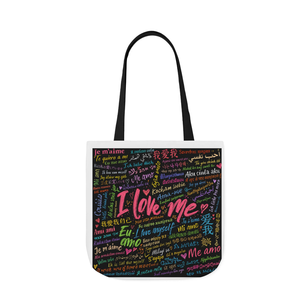 Tote Bag — "I Love Me" Multilingual Self-Love Canvas Tote