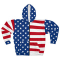 American Flag Zip Hoodie – All-Over Print Patriotic Jacket