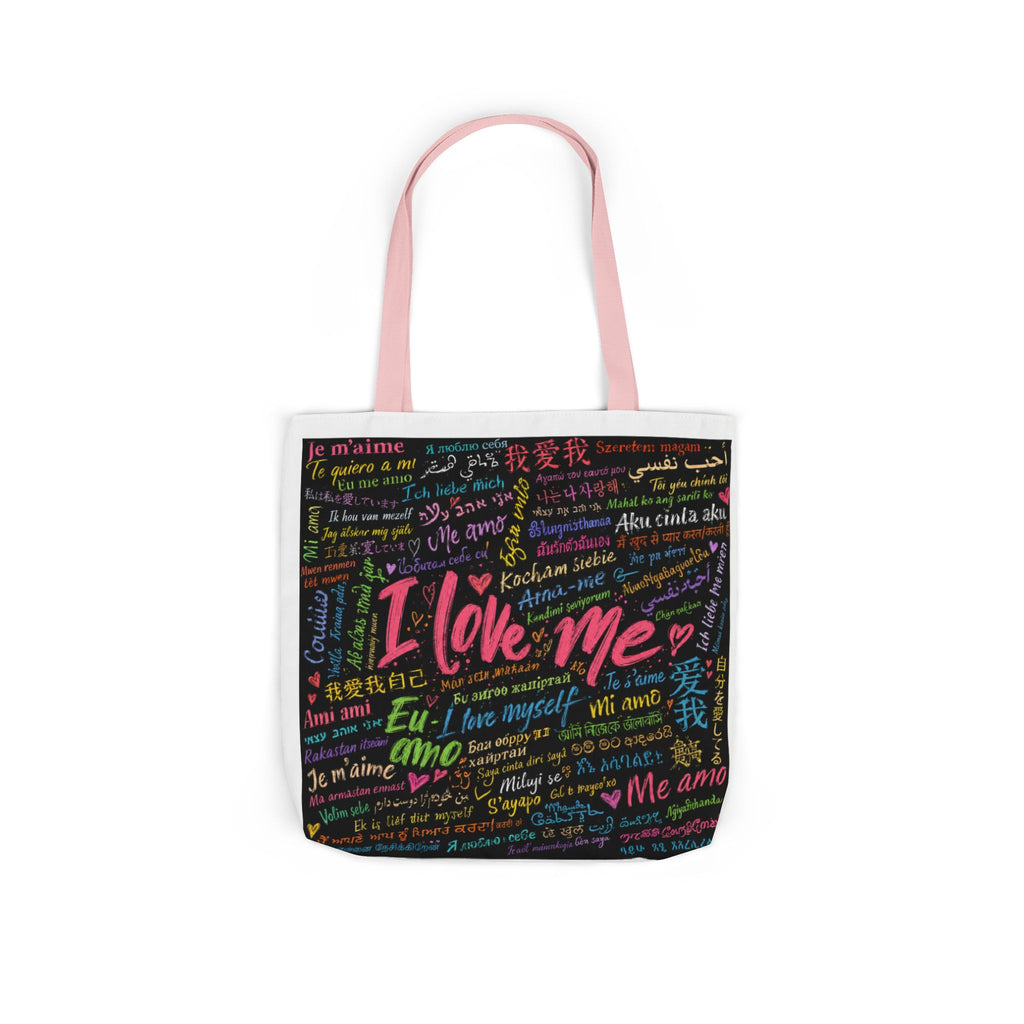 Tote Bag — "I Love Me" Multilingual Self-Love Canvas Tote