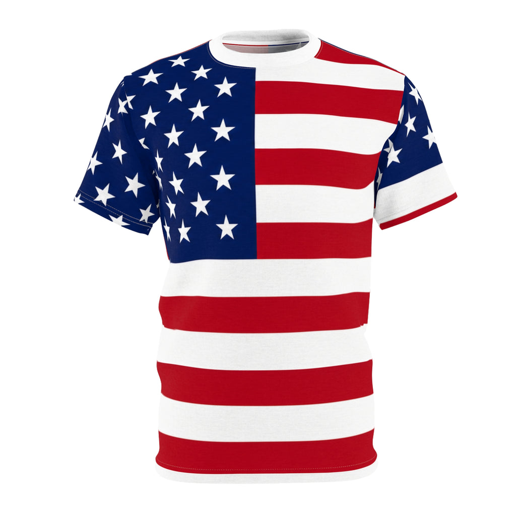 American Flag All-Over Print Tee — Patriotic USA Stars & Stripes T-Shirt