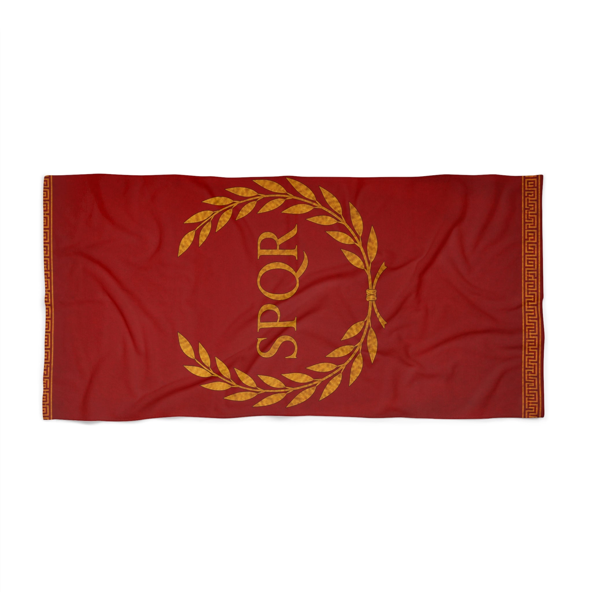 SPQR Laurel Beach Towel — Roman Empire Red & Gold Beach Towel