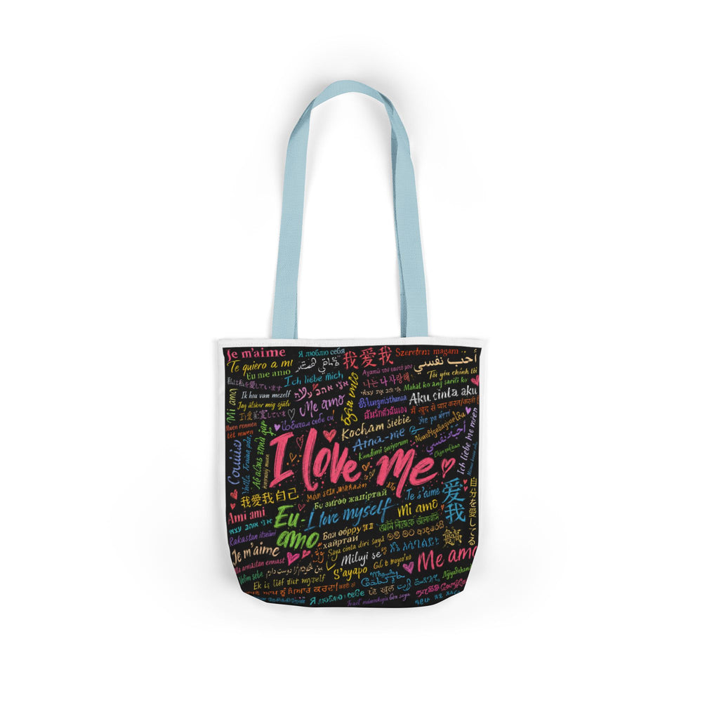 Tote Bag — "I Love Me" Multilingual Self-Love Canvas Tote