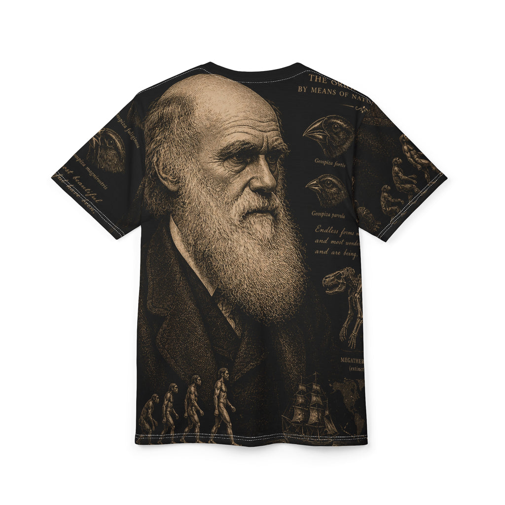 Charles Darwin Portrait Tee – "The Origin of Species" Vintage Science Graphic T-Shirt