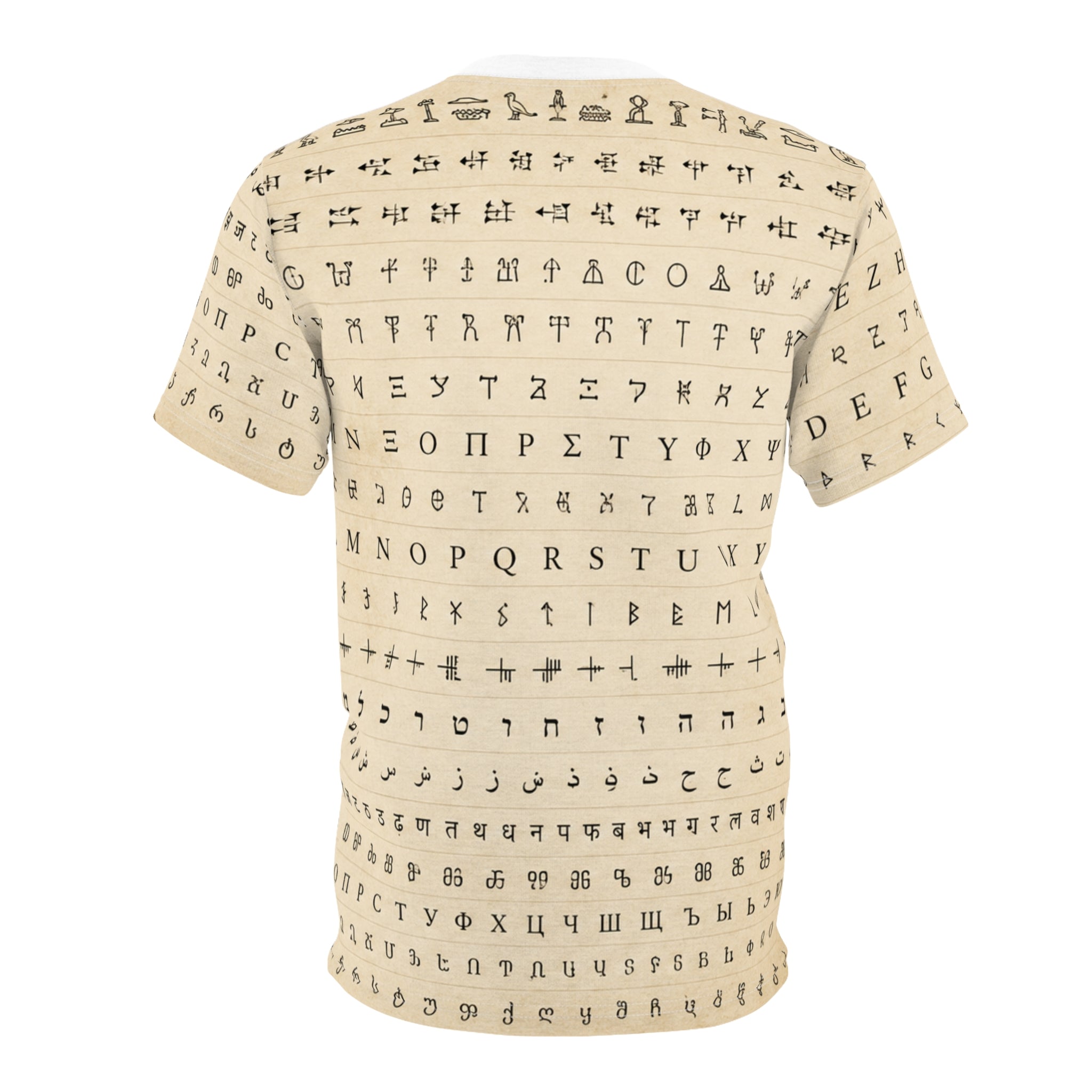 The Alphabets of Civilisation Codex white Wrap Print T-Shirt