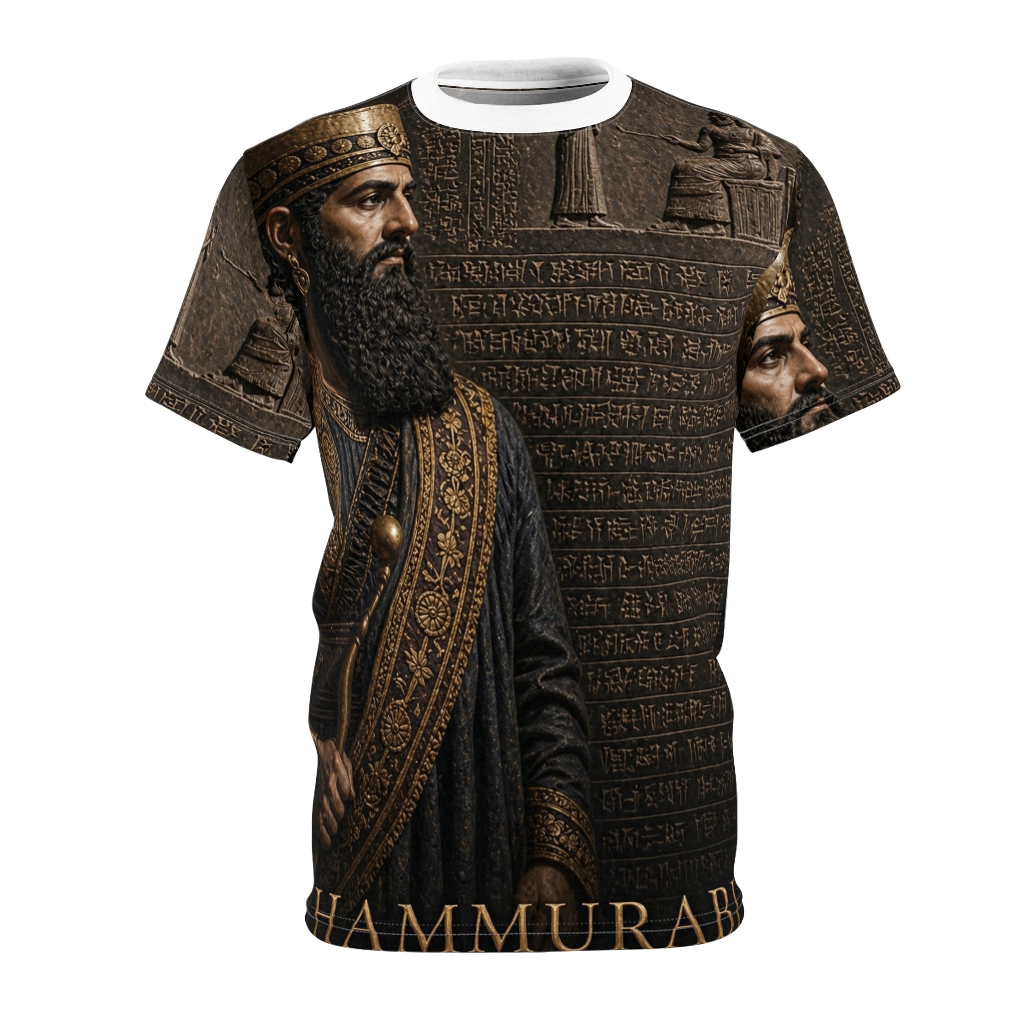 Hammurabi Ancient King Graphic Tee — Assyrian/Babylonian Law Tablet Design