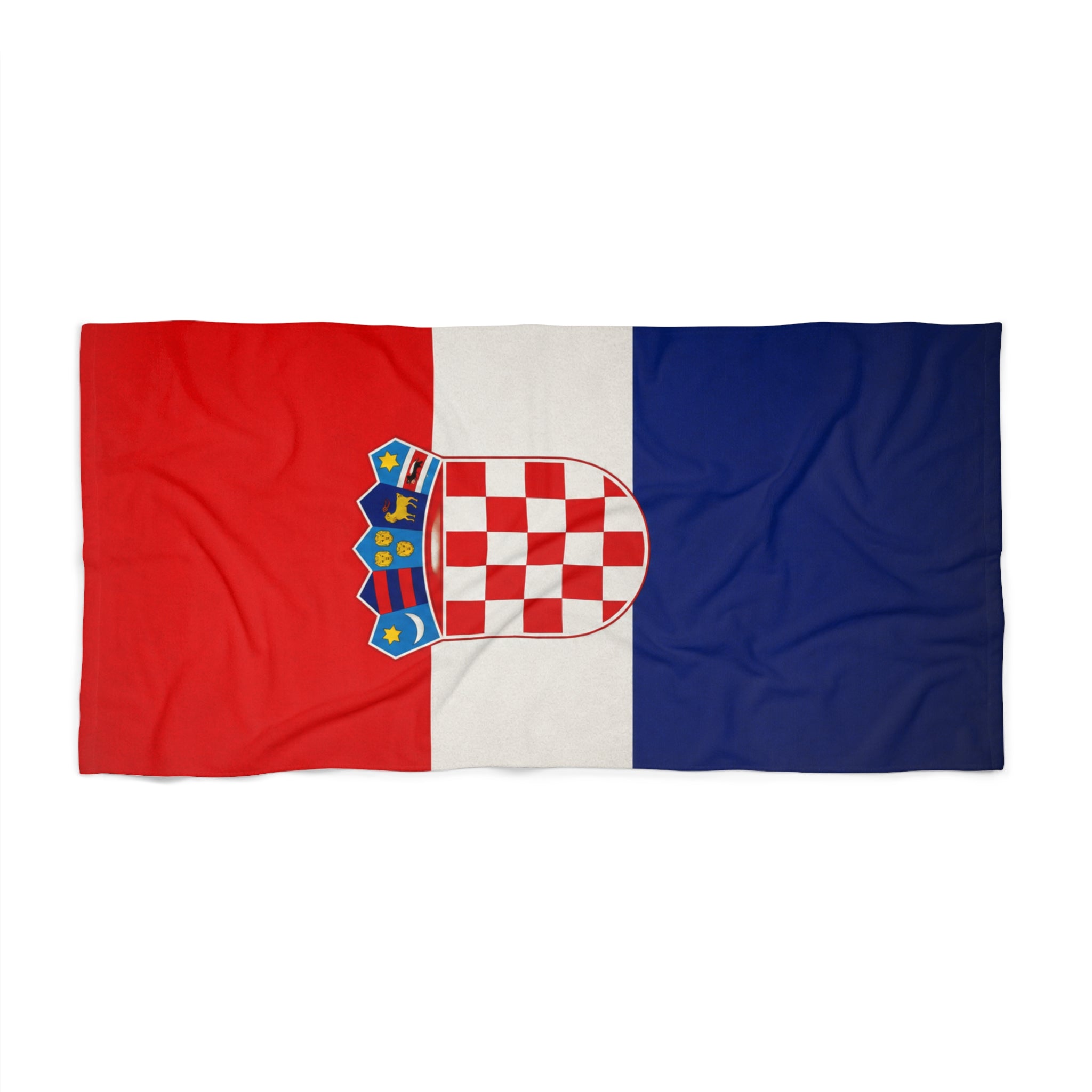 Croatia Flag Beach Towel – Red White Blue Croatian Crest Pool & Travel Towel
