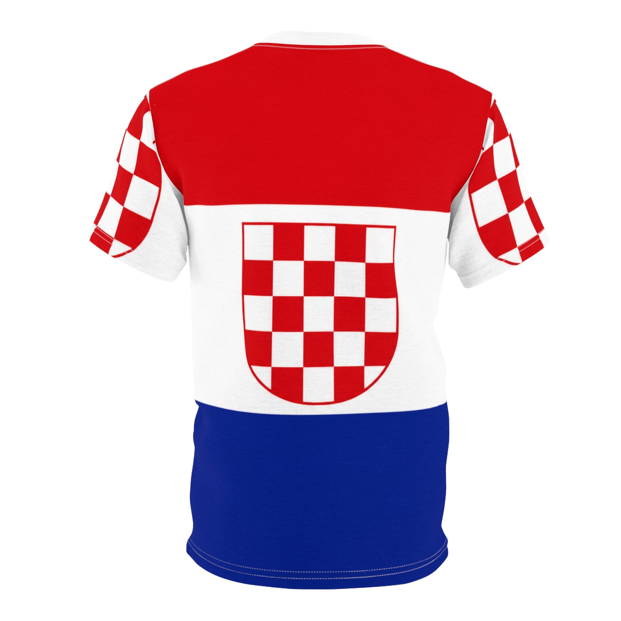 Croatia Flag T-Shirt - Red White Blue Checkerboard Shield Tee