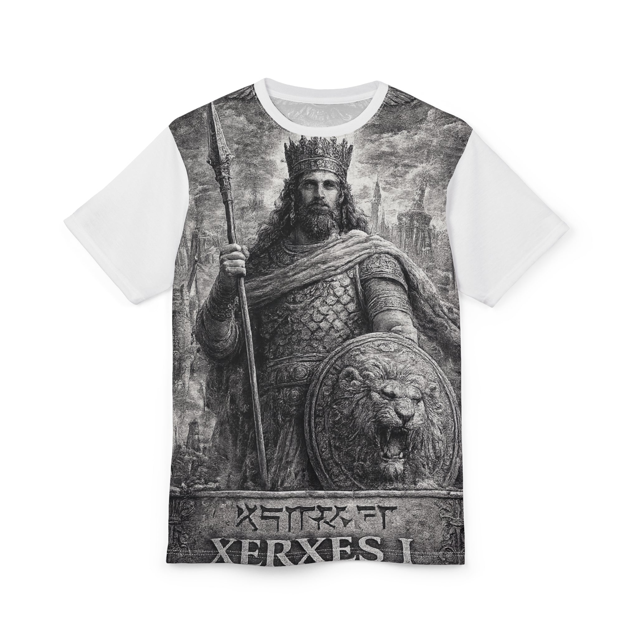 Xerxes I Graphic Tee — Ancient Persian King All-Over Print