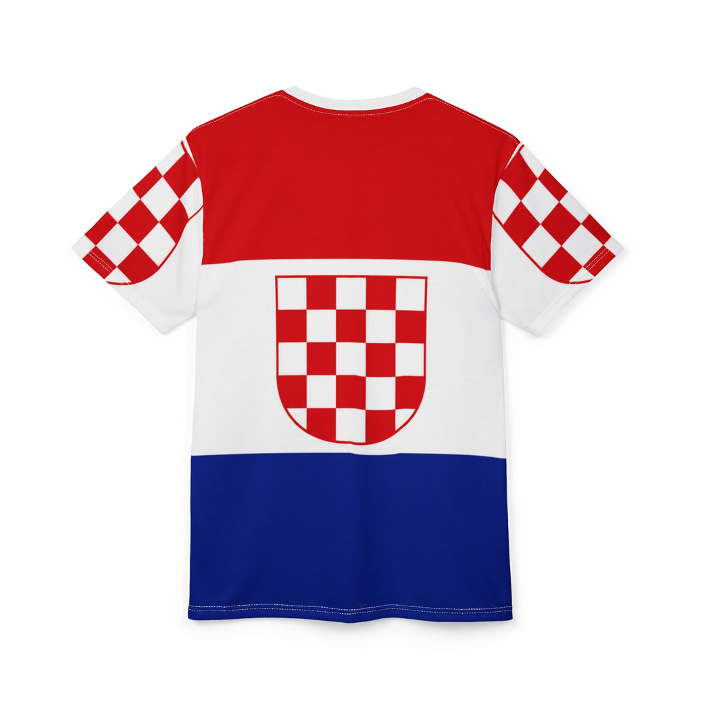 Croatia Flag T-Shirt - Red White Blue Checkerboard Shield Tee