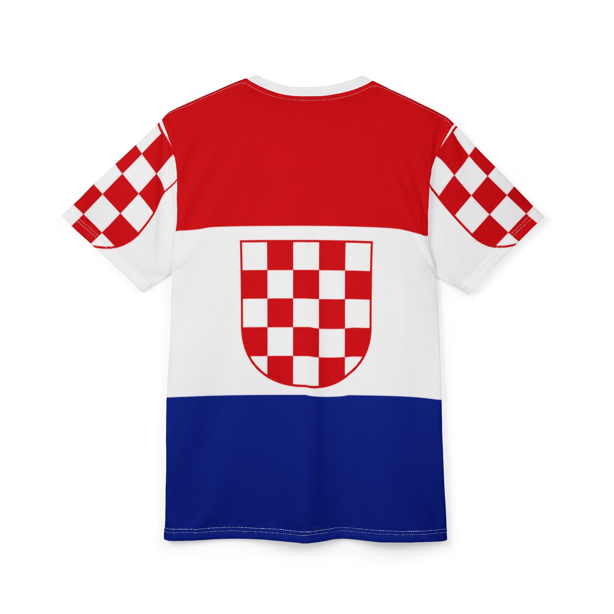Croatia Flag T-Shirt - Red White Blue Checkerboard Shield Tee