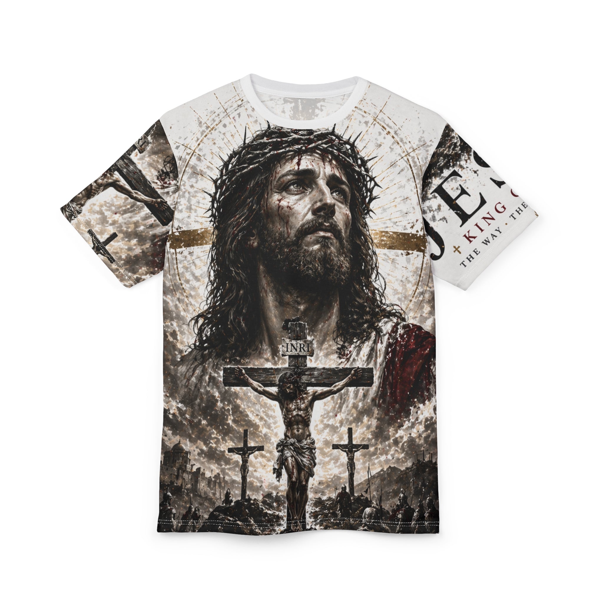 Jesus Crucifixion – King of Kings All-Over Print Tee