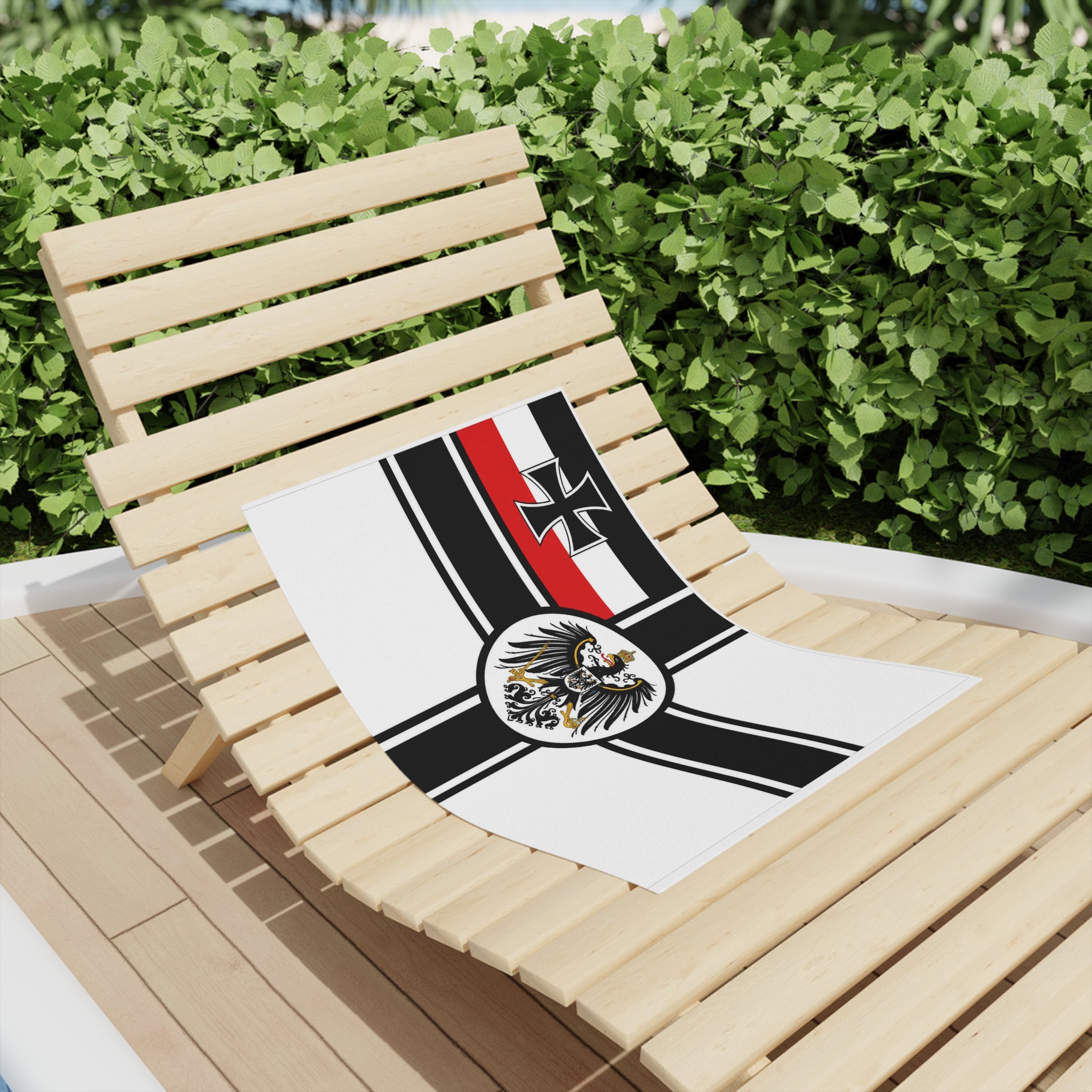 Beach Towel - German Imperial Eagle Flag Design