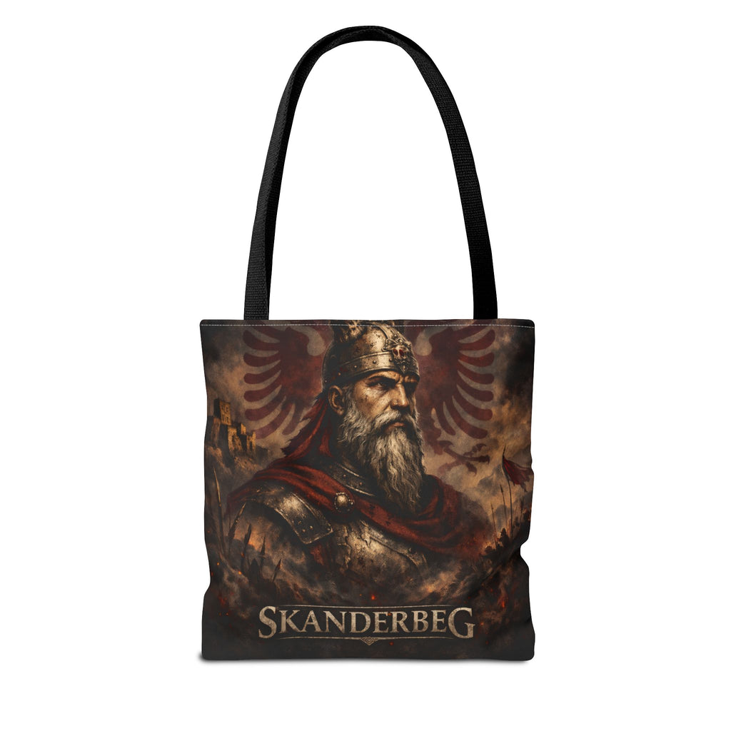 Skanderbeg Historical Portrait Tote Bag – Albanian Hero Armor Design