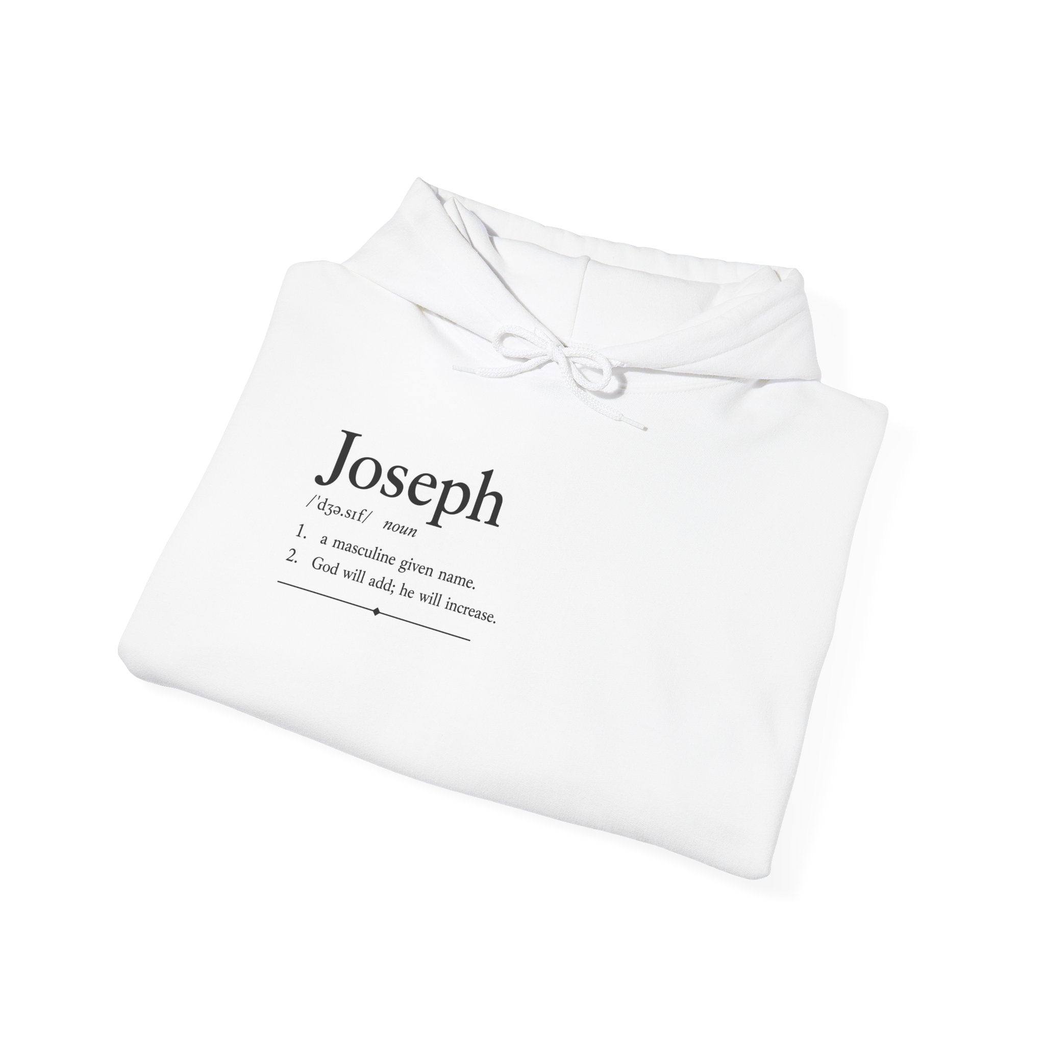 Joseph Personalized Name Hoodie | Minimalist Dictionary Style | Biblical Name Meaning | Hebrew Name Origin | Christian Gift | Custom Name Apparel