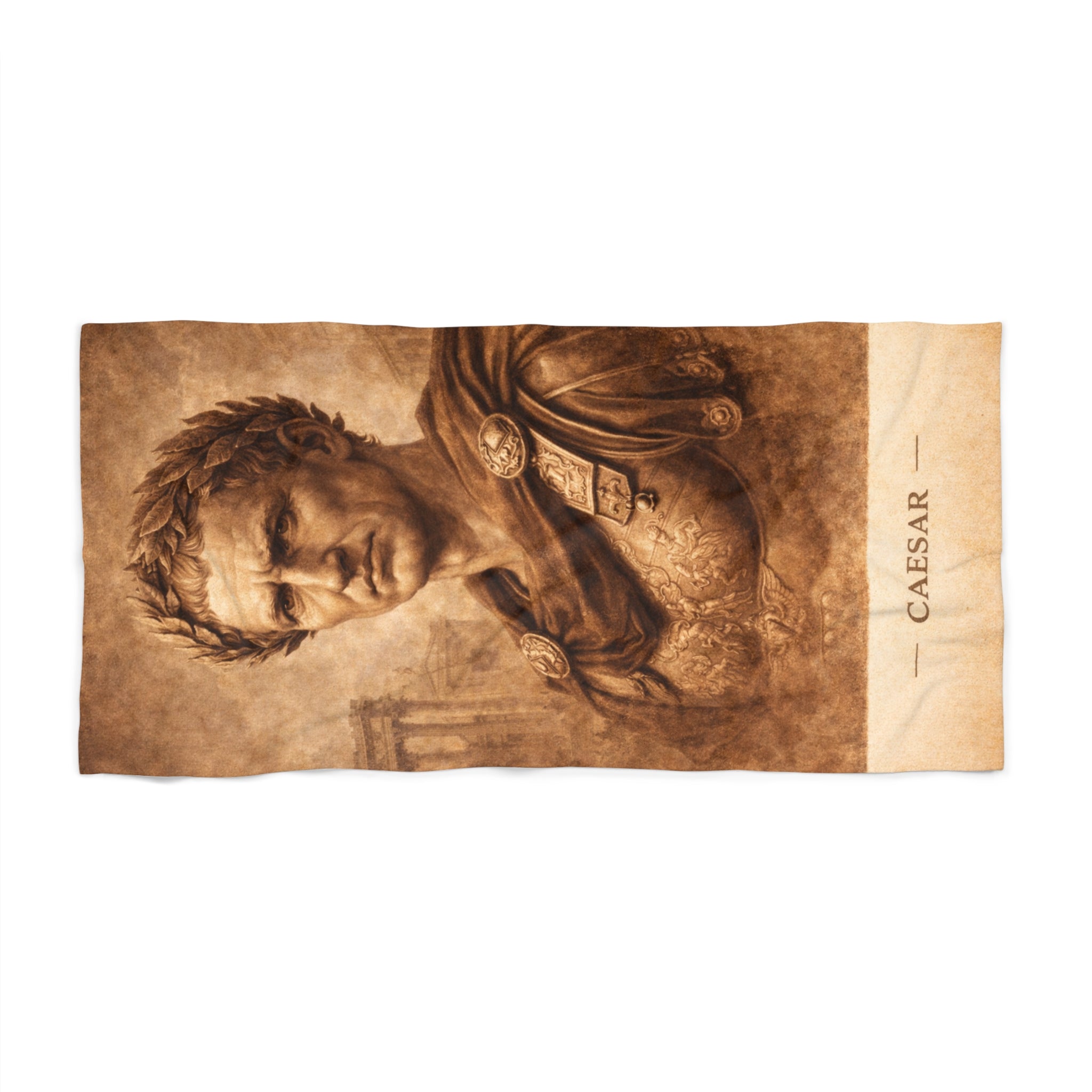 Caesar Portrait Beach Towel - Vintage Roman Emperor Bath & Pool Towel
