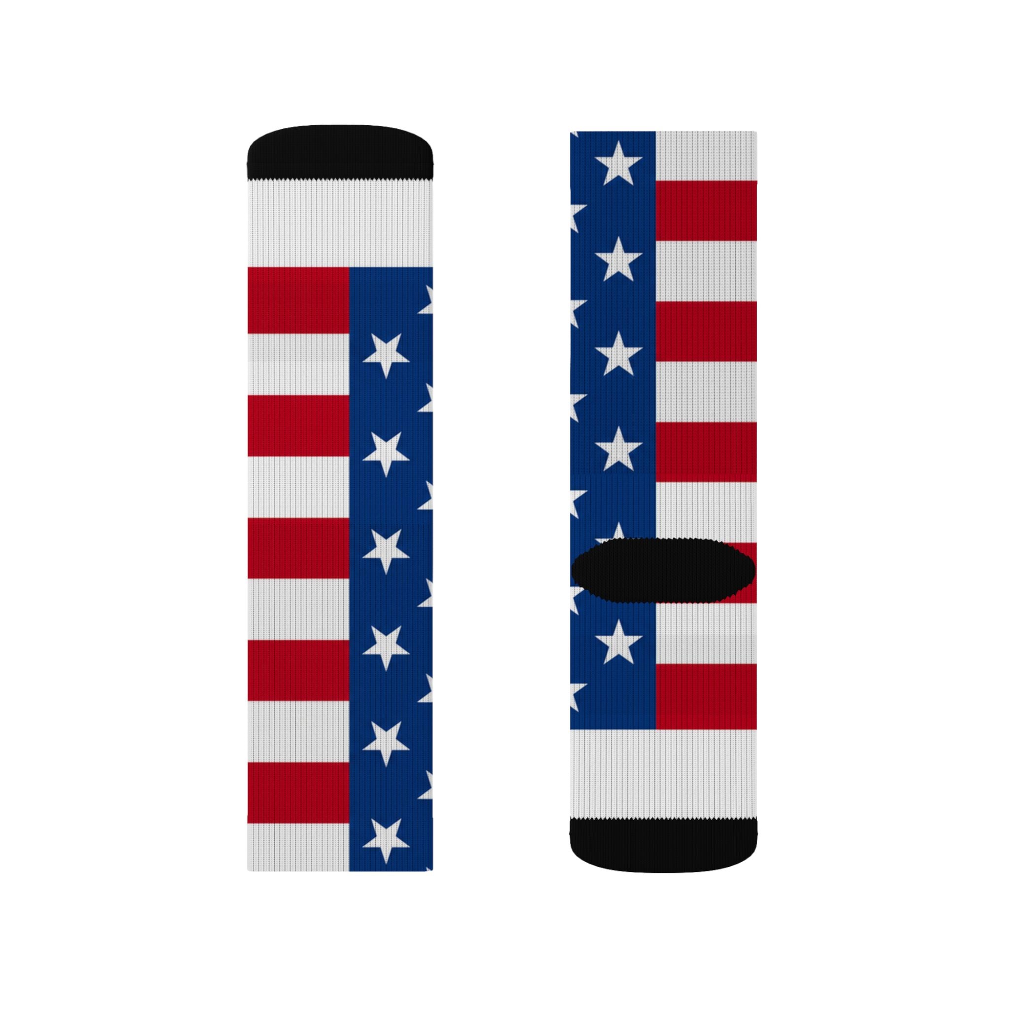 American Flag Sublimation Socks — Patriotic Stars & Stripes Crew Socks for 4th of July