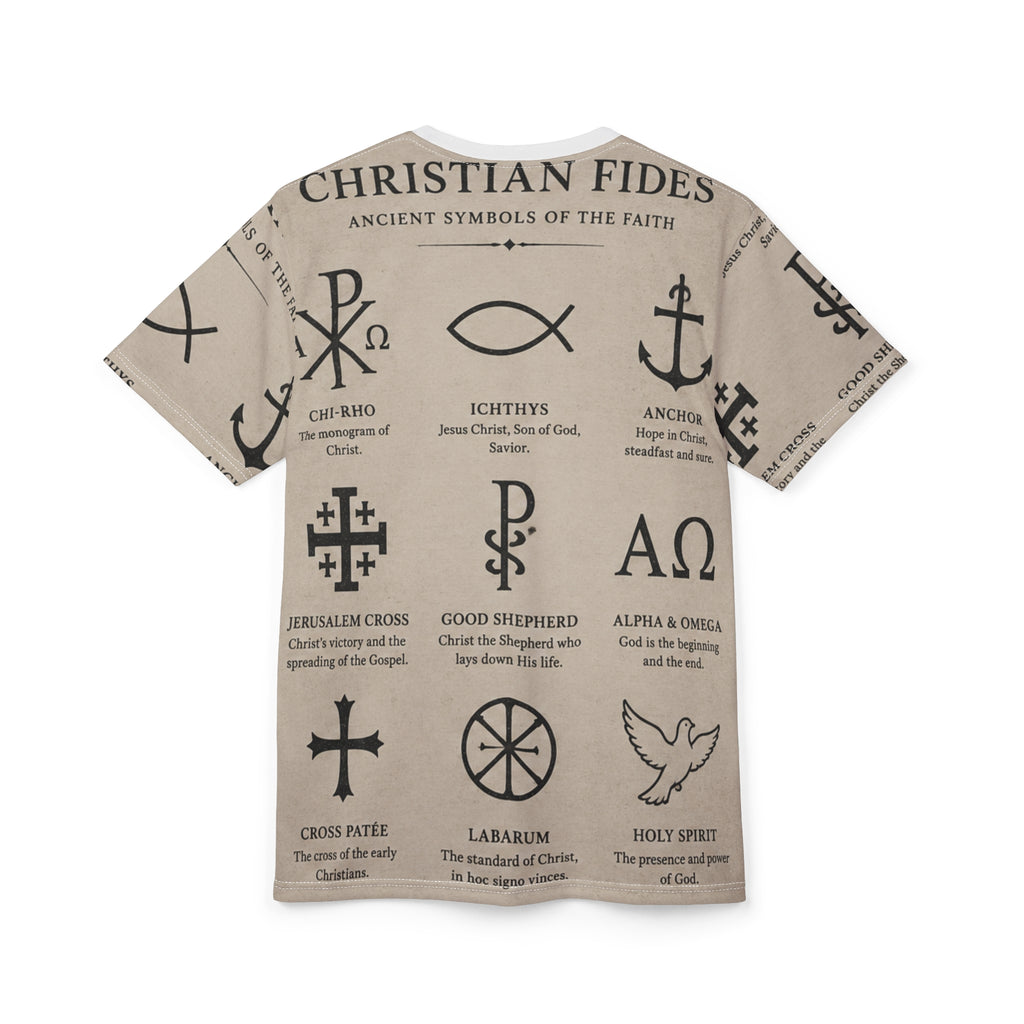 Christian Fides Codex Tee — Ancient Symbols of the Faith
