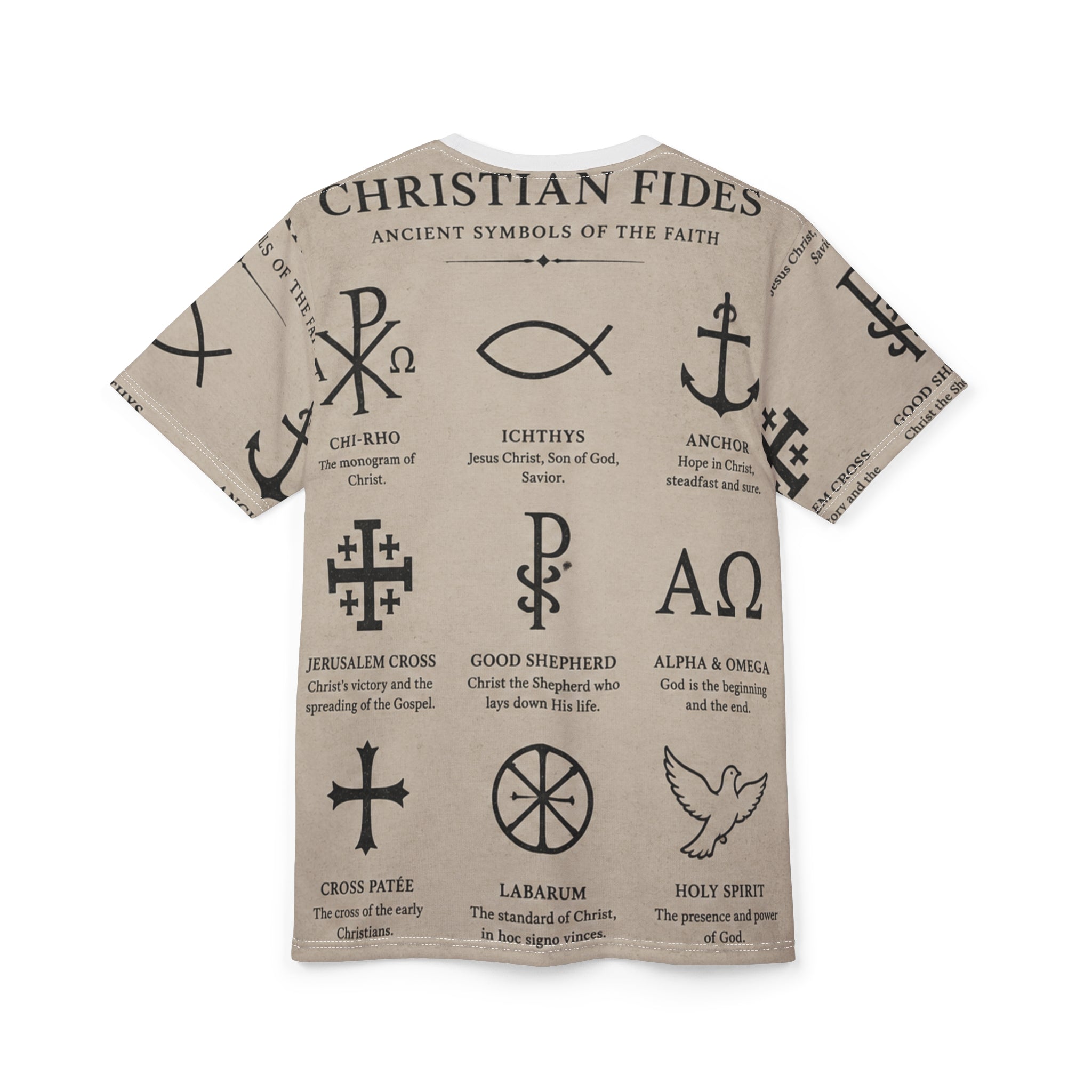 Christian Fides Codex Tee — Ancient Symbols of the Faith