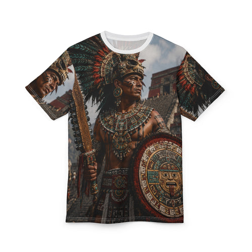 Aztec Warrior Tee — All-Over Print Historical Tribal Design